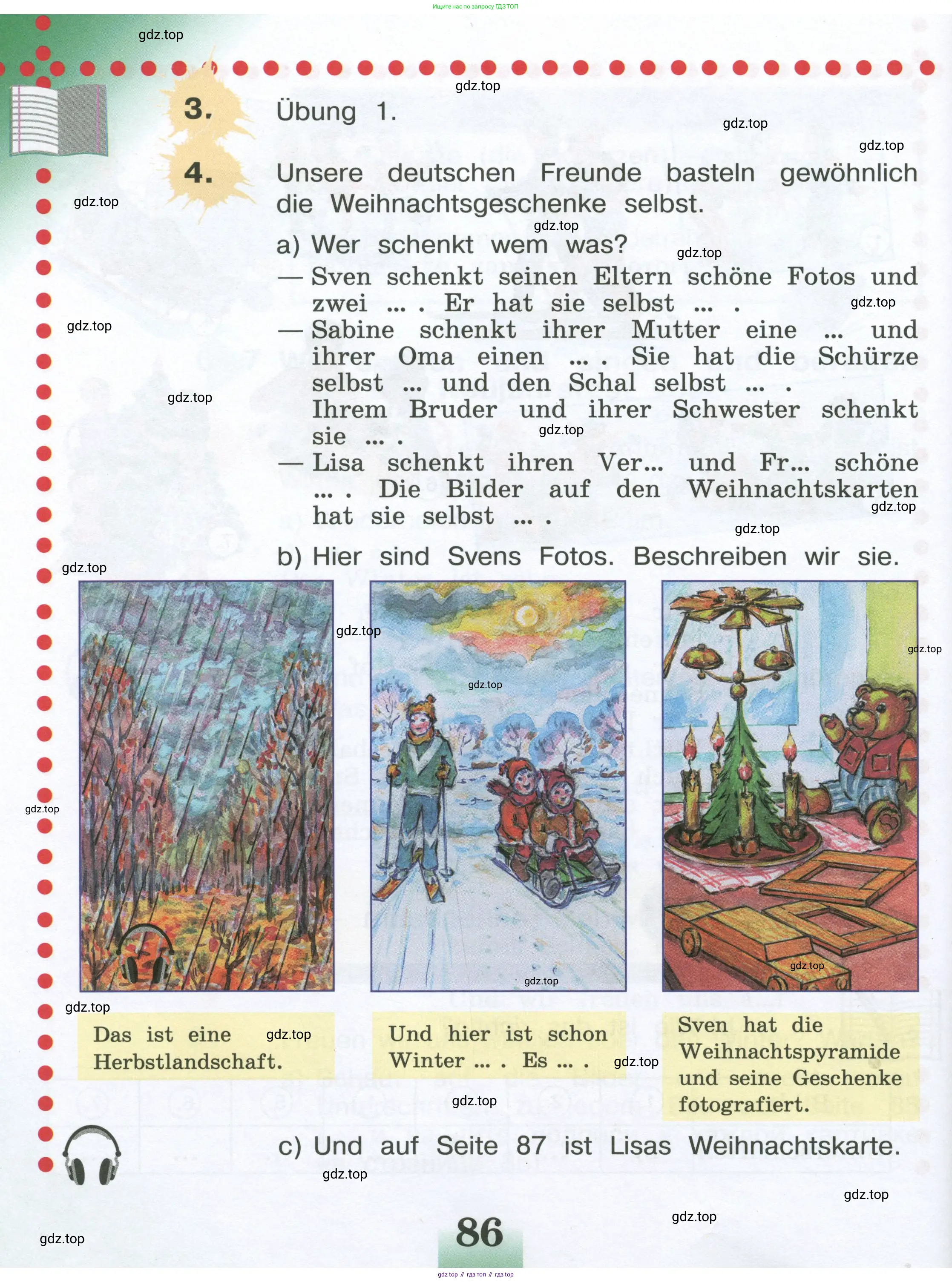Немецкий язык (Deutsch), 4 класс учебник (lehrbuch), авторы: Бим Инесса Львовна (Bim I), Рыжова Лариса Ивановна (Ryschowa L), издательство Просвещение, Москва, 2023, серого цвета, Часть 1, страница 86