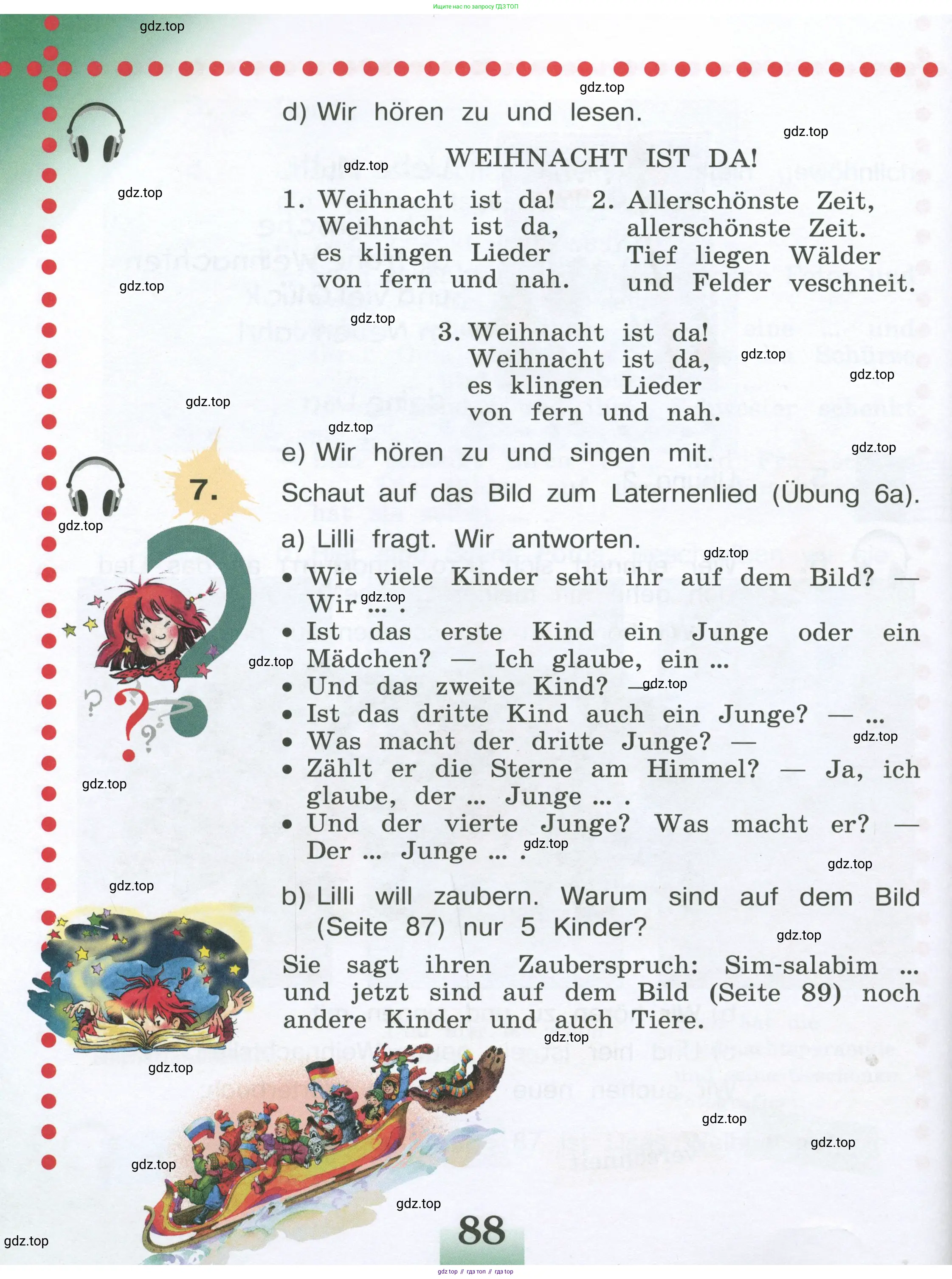 Немецкий язык (Deutsch), 4 класс учебник (lehrbuch), авторы: Бим Инесса Львовна (Bim I), Рыжова Лариса Ивановна (Ryschowa L), издательство Просвещение, Москва, 2023, серого цвета, Часть 1, страница 88