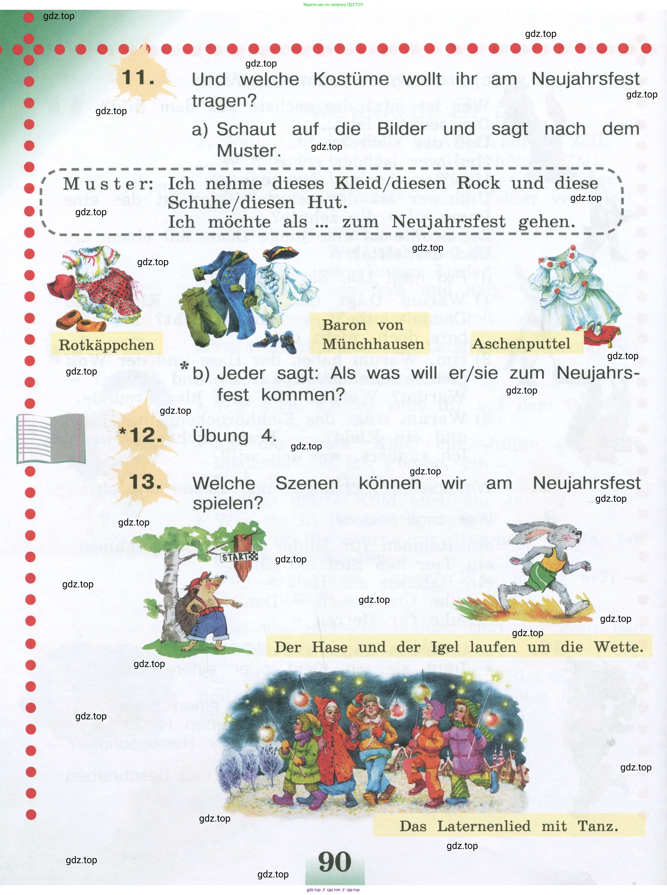 Немецкий язык (Deutsch), 4 класс учебник (lehrbuch), авторы: Бим Инесса Львовна (Bim I), Рыжова Лариса Ивановна (Ryschowa L), издательство Просвещение, Москва, 2023, серого цвета, Часть 1, страница 90