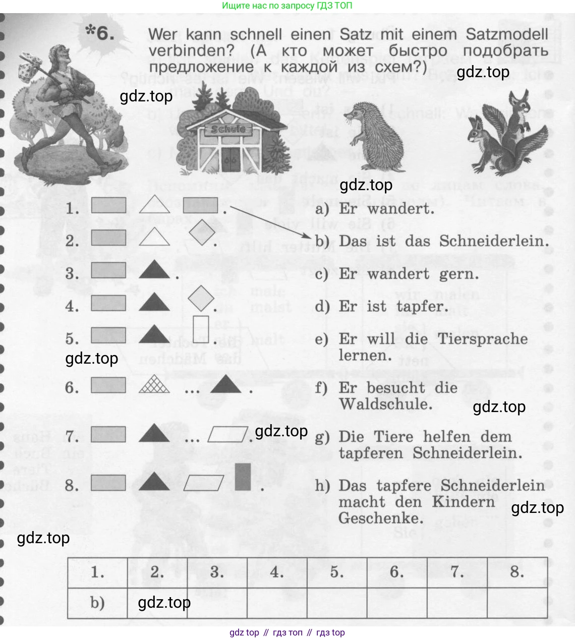 Немецкий язык (Deutsch), 4 класс учебник (lehrbuch), авторы: Бим Инесса Львовна (Bim I), Рыжова Лариса Ивановна (Ryschowa L), издательство Просвещение, Москва, 2023, серого цвета, Часть 1, страница 8, номер 6, Условие 2011-2022