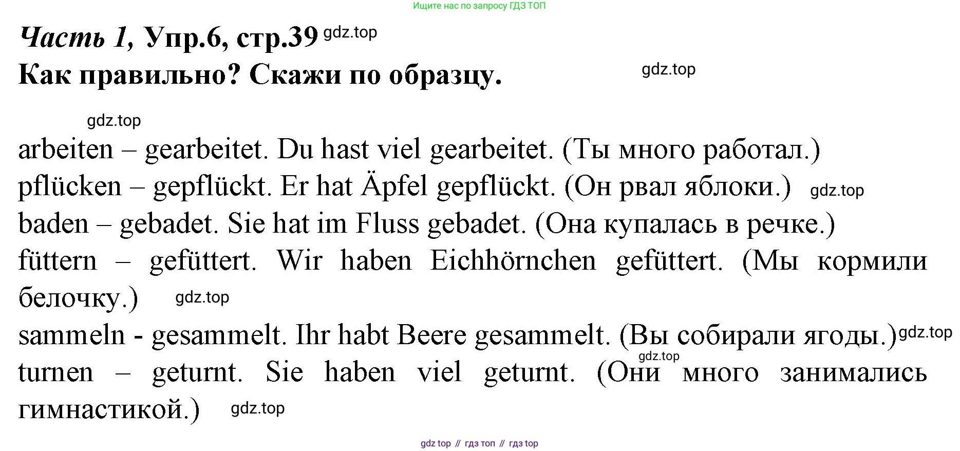 Немецкий язык (Deutsch), 4 класс учебник (lehrbuch), авторы: Бим Инесса Львовна (Bim I), Рыжова Лариса Ивановна (Ryschowa L), издательство Просвещение, Москва, 2023, серого цвета, Часть 1, страница 39, номер 6, Решение 2014-2022
