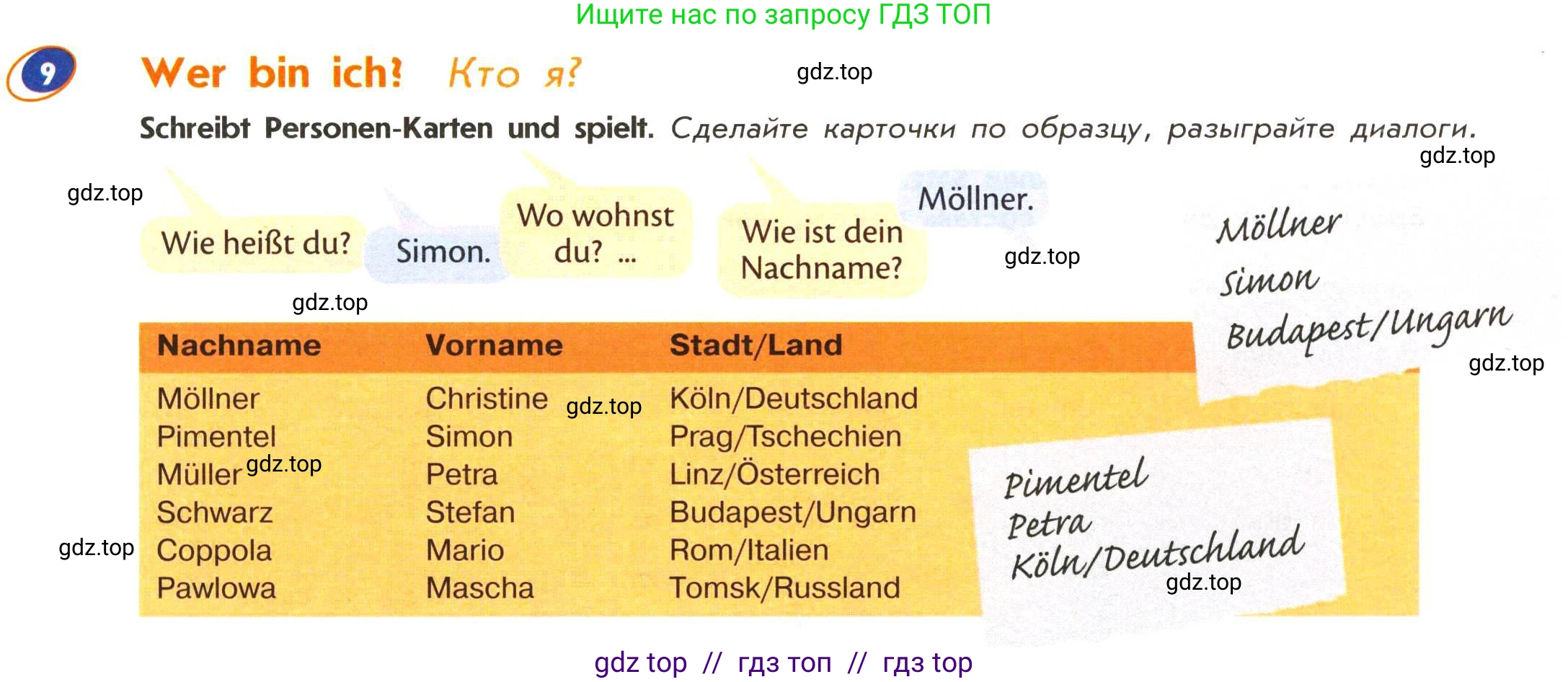 Немецкий язык (Deutsch), 5 класс учебник (lehrbuch), авторы: Аверин Михаил Михайлович (Awerin М), Джин Фридерике (Jin Friederike), Рорман Лутц (Rohrmann Lutz), Збранкова Милена, издательство Просвещение, Москва, 2023, оранжевого цвета, страница 9, номер 9, Условие