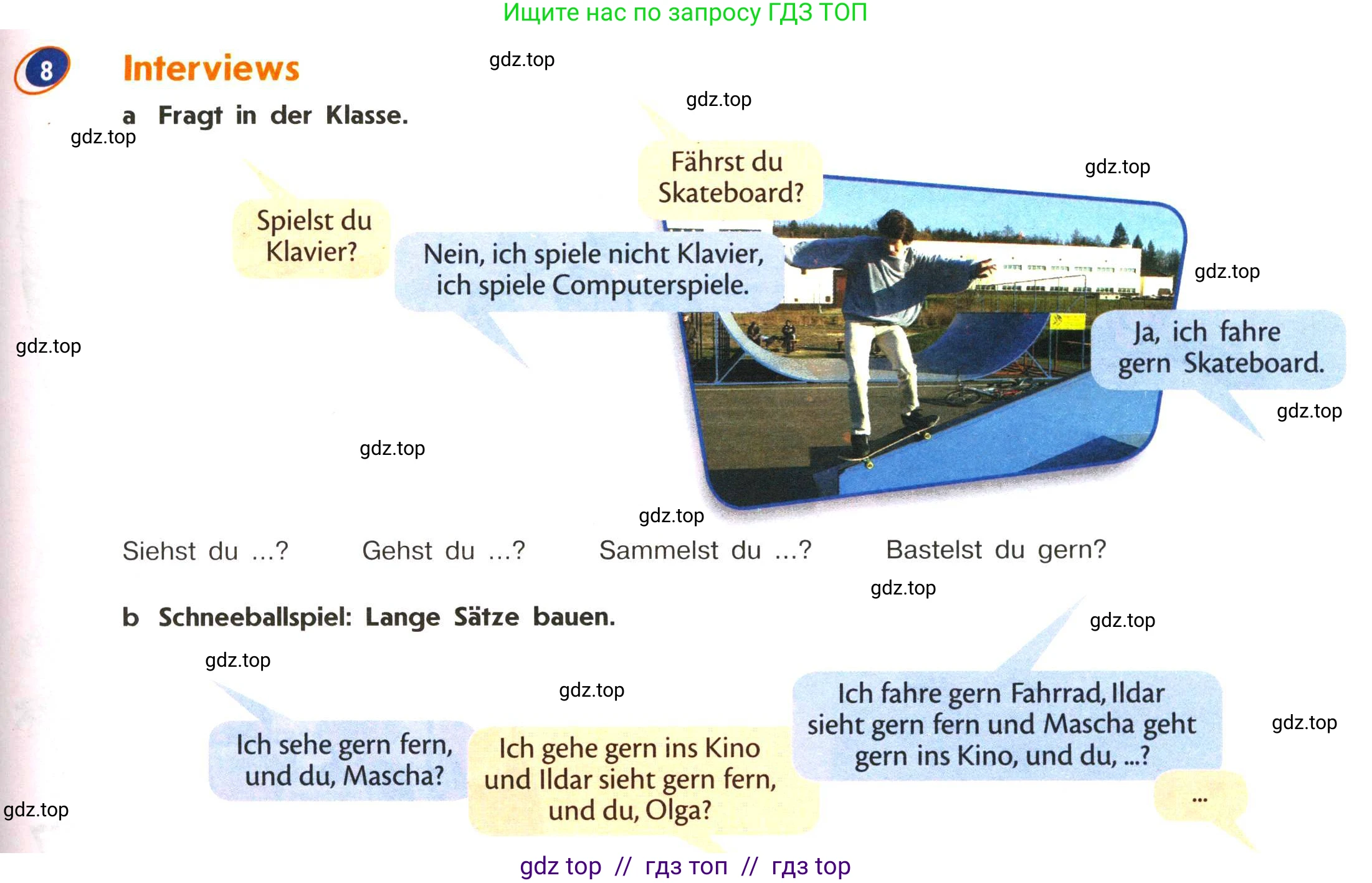 Немецкий язык (Deutsch), 5 класс учебник (lehrbuch), авторы: Аверин Михаил Михайлович (Awerin М), Джин Фридерике (Jin Friederike), Рорман Лутц (Rohrmann Lutz), Збранкова Милена, издательство Просвещение, Москва, 2023, оранжевого цвета, страница 53, номер 8, Условие