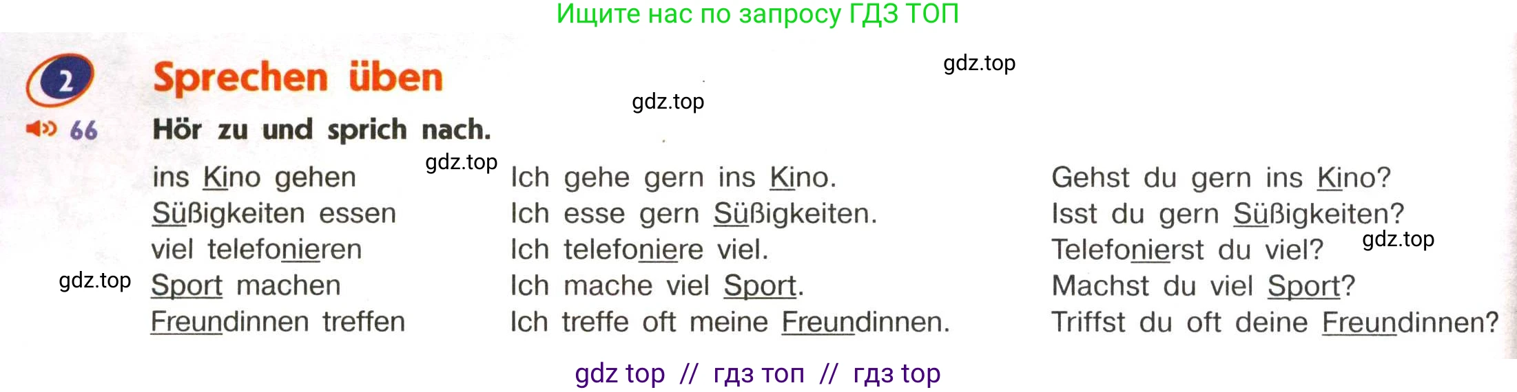 Немецкий язык (Deutsch), 5 класс учебник (lehrbuch), авторы: Аверин Михаил Михайлович (Awerin М), Джин Фридерике (Jin Friederike), Рорман Лутц (Rohrmann Lutz), Збранкова Милена, издательство Просвещение, Москва, 2023, оранжевого цвета, страница 70, номер 2, Условие