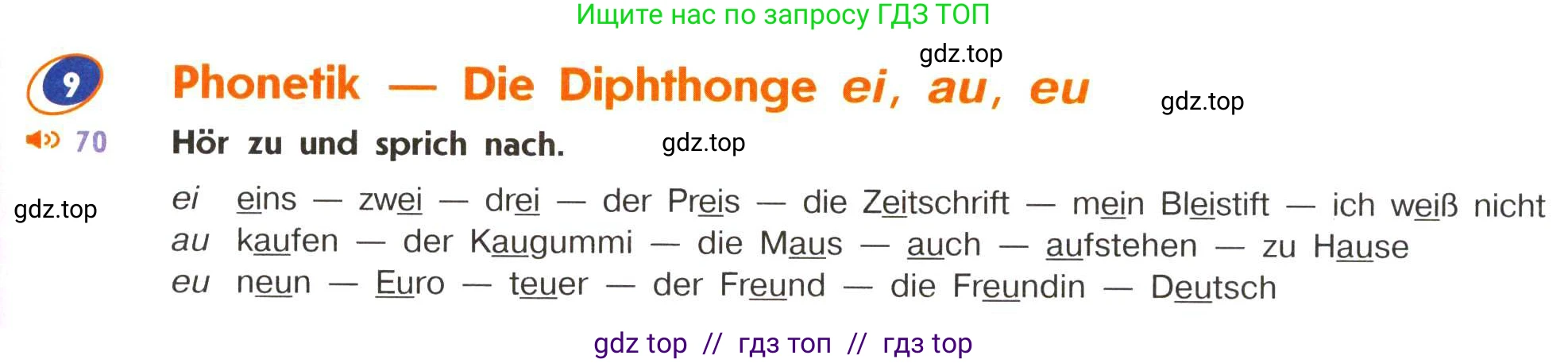 Немецкий язык (Deutsch), 5 класс учебник (lehrbuch), авторы: Аверин Михаил Михайлович (Awerin М), Джин Фридерике (Jin Friederike), Рорман Лутц (Rohrmann Lutz), Збранкова Милена, издательство Просвещение, Москва, 2023, оранжевого цвета, страница 73, номер 9, Условие