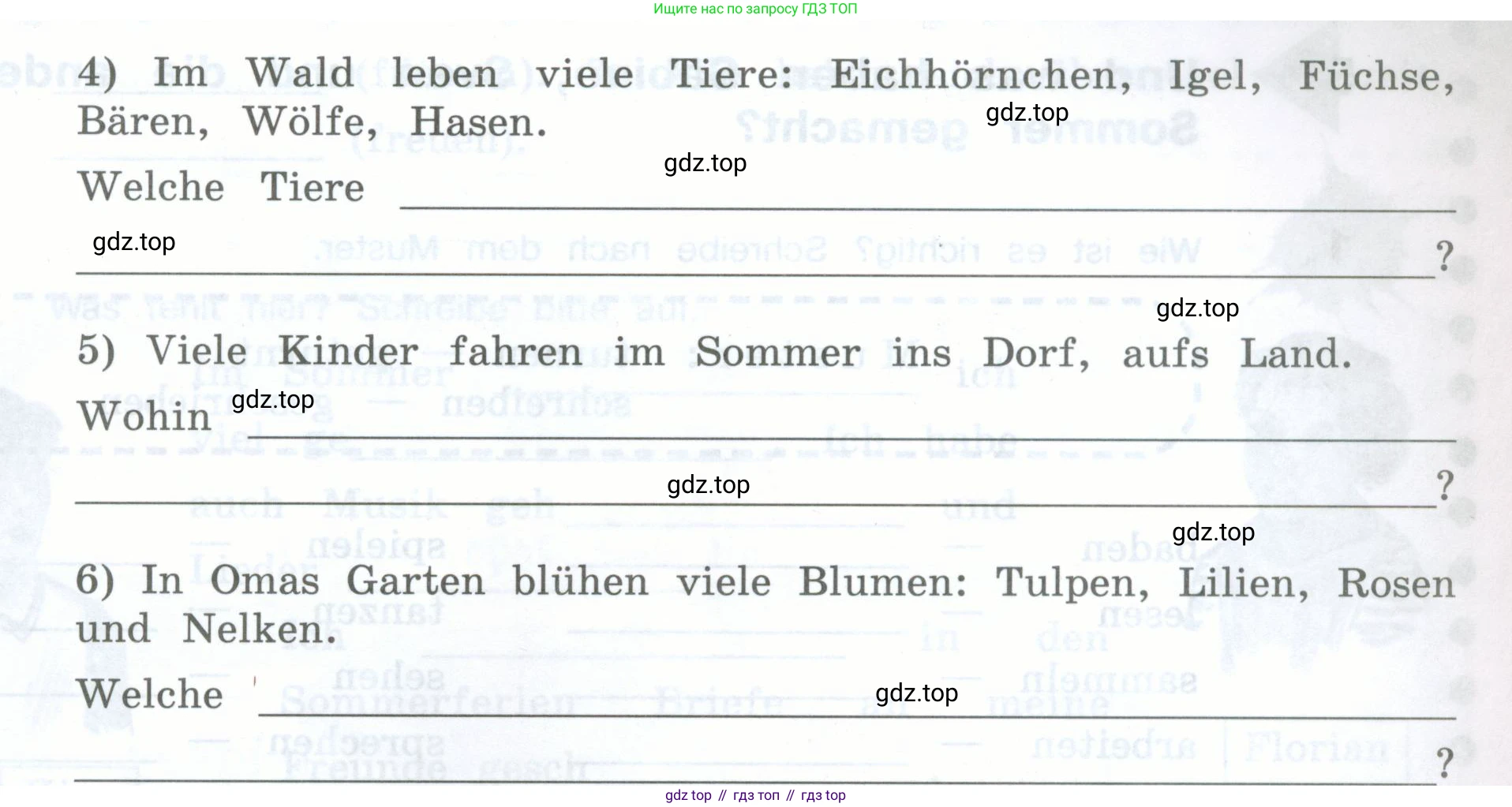Немецкий язык (Deutsch), 5 класс рабочая тетрадь (arbeitsbuch), авторы: Бим Инесса Львовна (Bim I), Рыжова Лариса Ивановна (Ryschowa L), издательство Просвещение, Москва, 2023, голубого цвета, страница 10, номер 3, Условие (продолжение 2)
