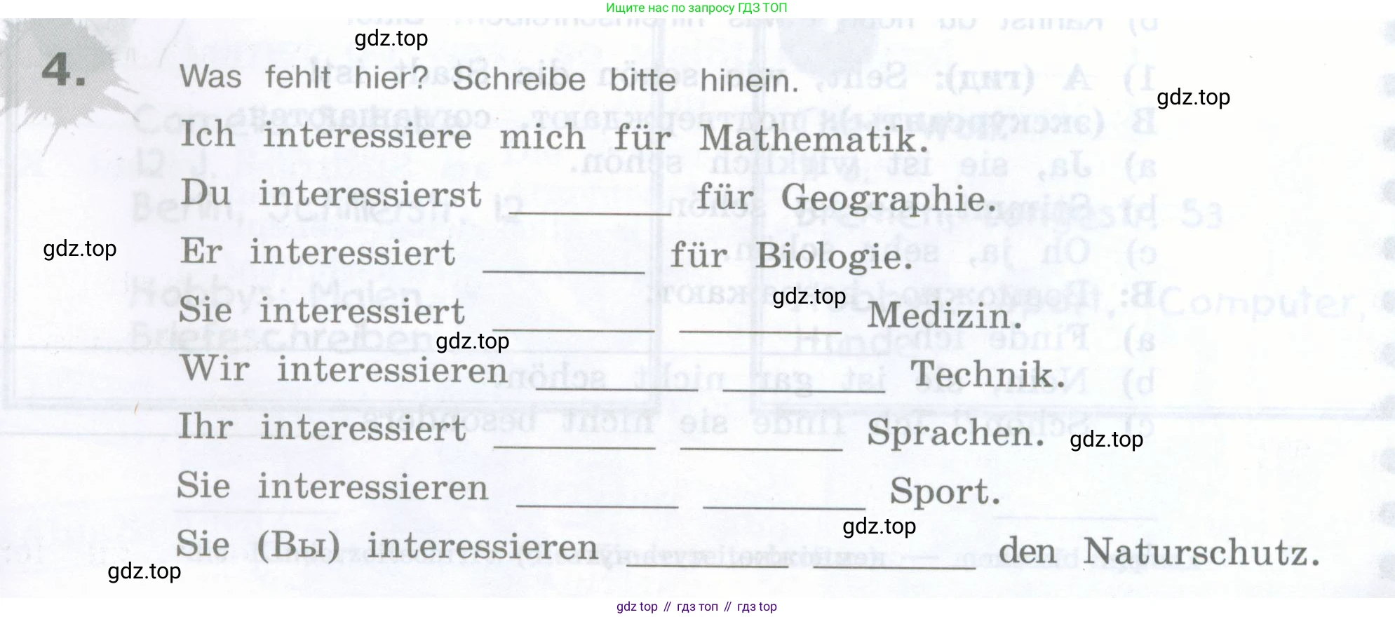 Немецкий язык (Deutsch), 5 класс рабочая тетрадь (arbeitsbuch), авторы: Бим Инесса Львовна (Bim I), Рыжова Лариса Ивановна (Ryschowa L), издательство Просвещение, Москва, 2023, голубого цвета, страница 91, номер 4, Условие