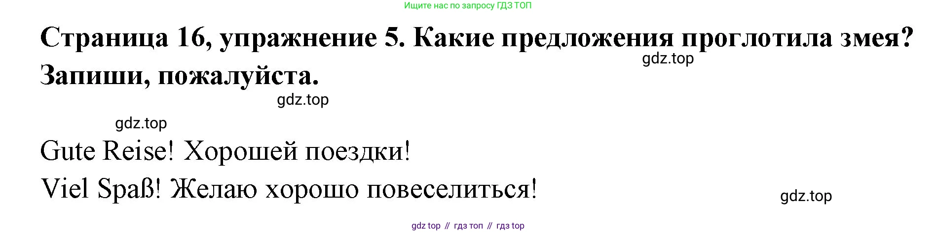 Немецкий язык (Deutsch), 5 класс рабочая тетрадь (arbeitsbuch), авторы: Бим Инесса Львовна (Bim I), Рыжова Лариса Ивановна (Ryschowa L), издательство Просвещение, Москва, 2023, голубого цвета, страница 16, номер 5, Решение