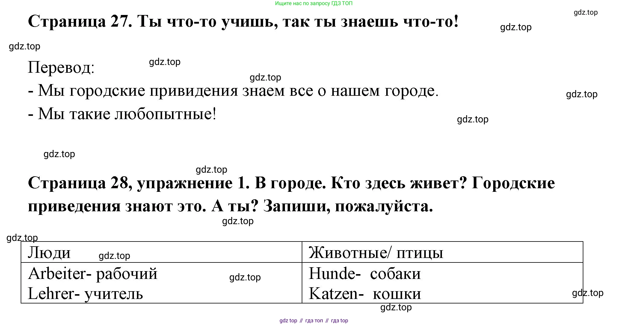 Немецкий язык (Deutsch), 5 класс рабочая тетрадь (arbeitsbuch), авторы: Бим Инесса Львовна (Bim I), Рыжова Лариса Ивановна (Ryschowa L), издательство Просвещение, Москва, 2023, голубого цвета, страница 28, номер 1, Решение