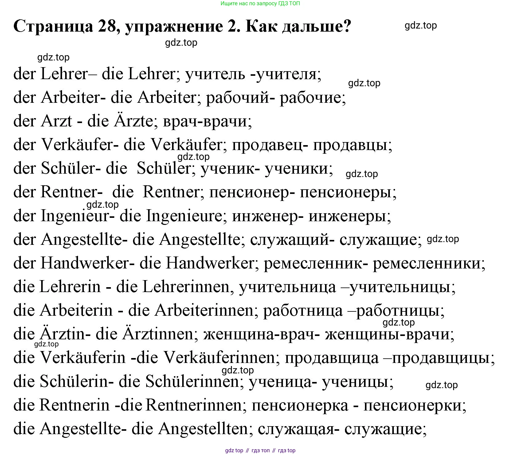 Немецкий язык (Deutsch), 5 класс рабочая тетрадь (arbeitsbuch), авторы: Бим Инесса Львовна (Bim I), Рыжова Лариса Ивановна (Ryschowa L), издательство Просвещение, Москва, 2023, голубого цвета, страница 28, номер 2, Решение