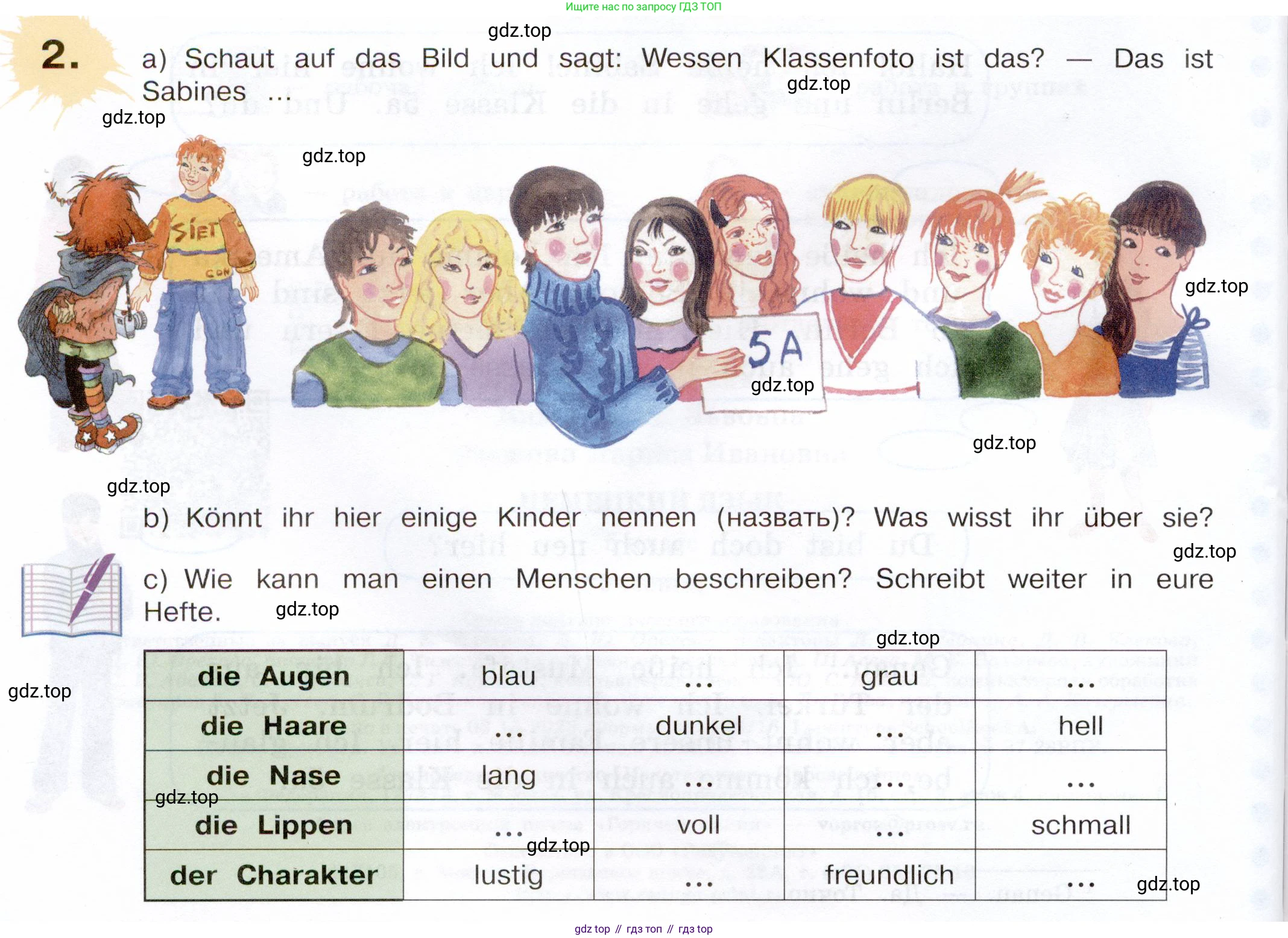 Немецкий язык (Deutsch), 5 класс учебник (lehrbuch), авторы: Бим Инесса Львовна (Bim I), Рыжова Лариса Ивановна (Ryschowa L), издательство Просвещение, Москва, 2023, голубого цвета, страница 4, номер 2, Условие