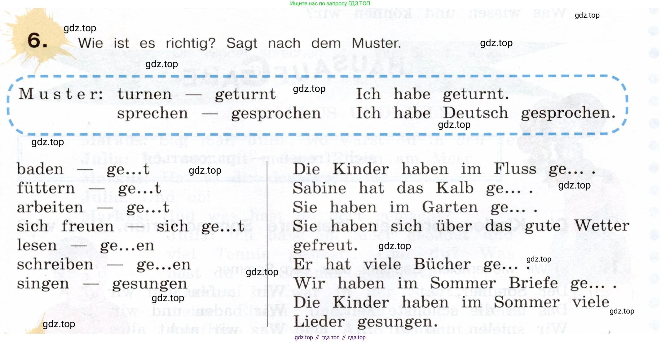 Немецкий язык (Deutsch), 5 класс учебник (lehrbuch), авторы: Бим Инесса Львовна (Bim I), Рыжова Лариса Ивановна (Ryschowa L), издательство Просвещение, Москва, 2023, голубого цвета, страница 25, номер 6, Условие