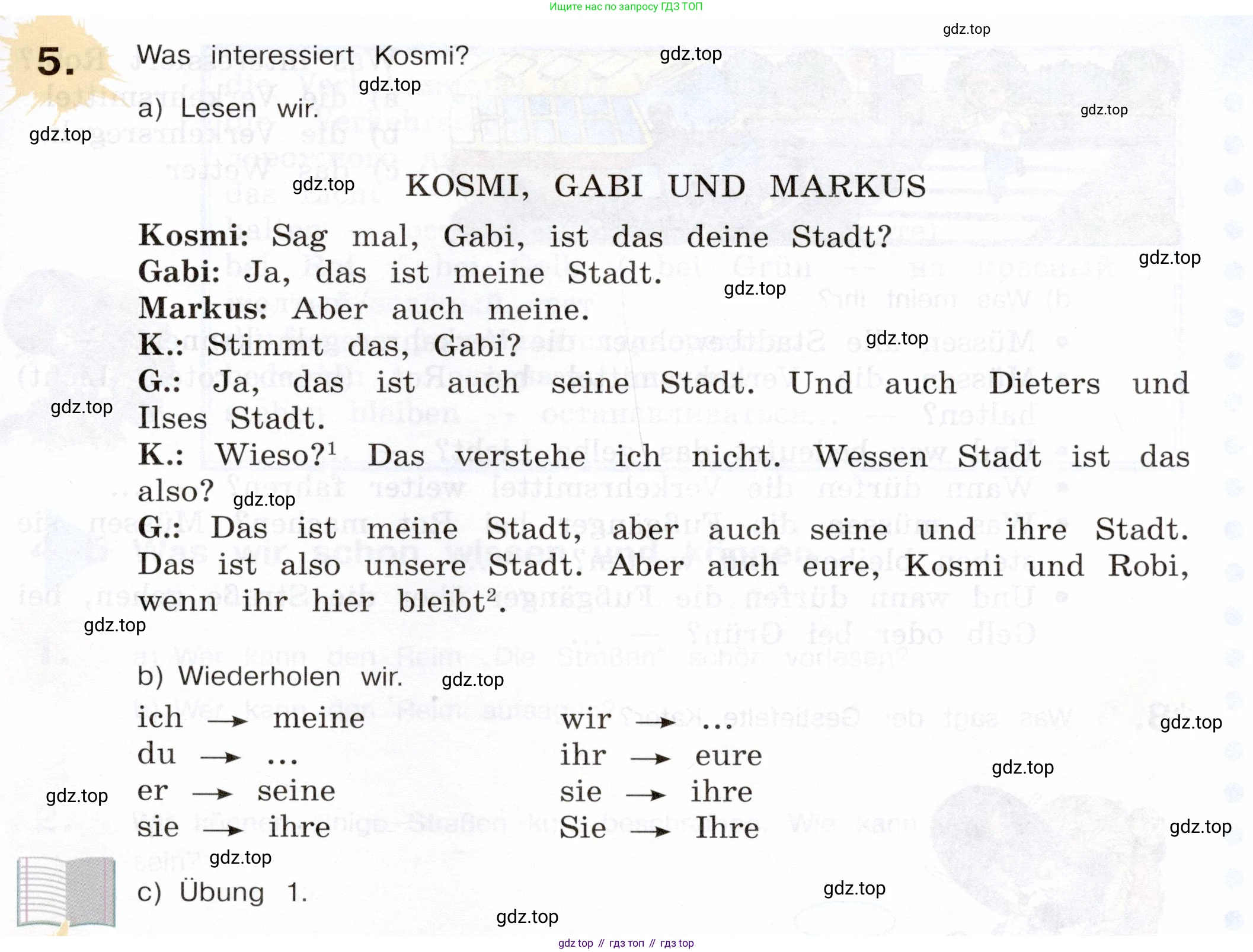 Немецкий язык (Deutsch), 5 класс учебник (lehrbuch), авторы: Бим Инесса Львовна (Bim I), Рыжова Лариса Ивановна (Ryschowa L), издательство Просвещение, Москва, 2023, голубого цвета, страница 89, номер 5, Условие