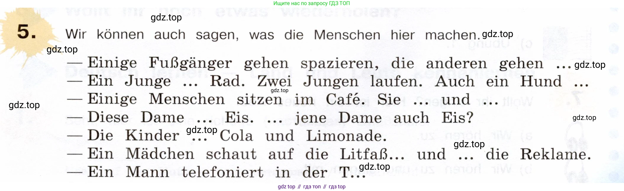 Немецкий язык (Deutsch), 5 класс учебник (lehrbuch), авторы: Бим Инесса Львовна (Bim I), Рыжова Лариса Ивановна (Ryschowa L), издательство Просвещение, Москва, 2023, голубого цвета, страница 91, номер 5, Условие
