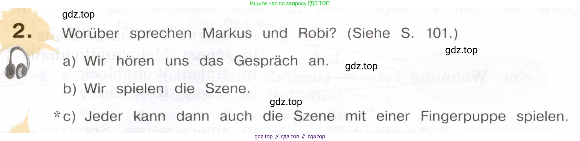 Немецкий язык (Deutsch), 5 класс учебник (lehrbuch), авторы: Бим Инесса Львовна (Bim I), Рыжова Лариса Ивановна (Ryschowa L), издательство Просвещение, Москва, 2023, голубого цвета, страница 104, номер 2, Условие