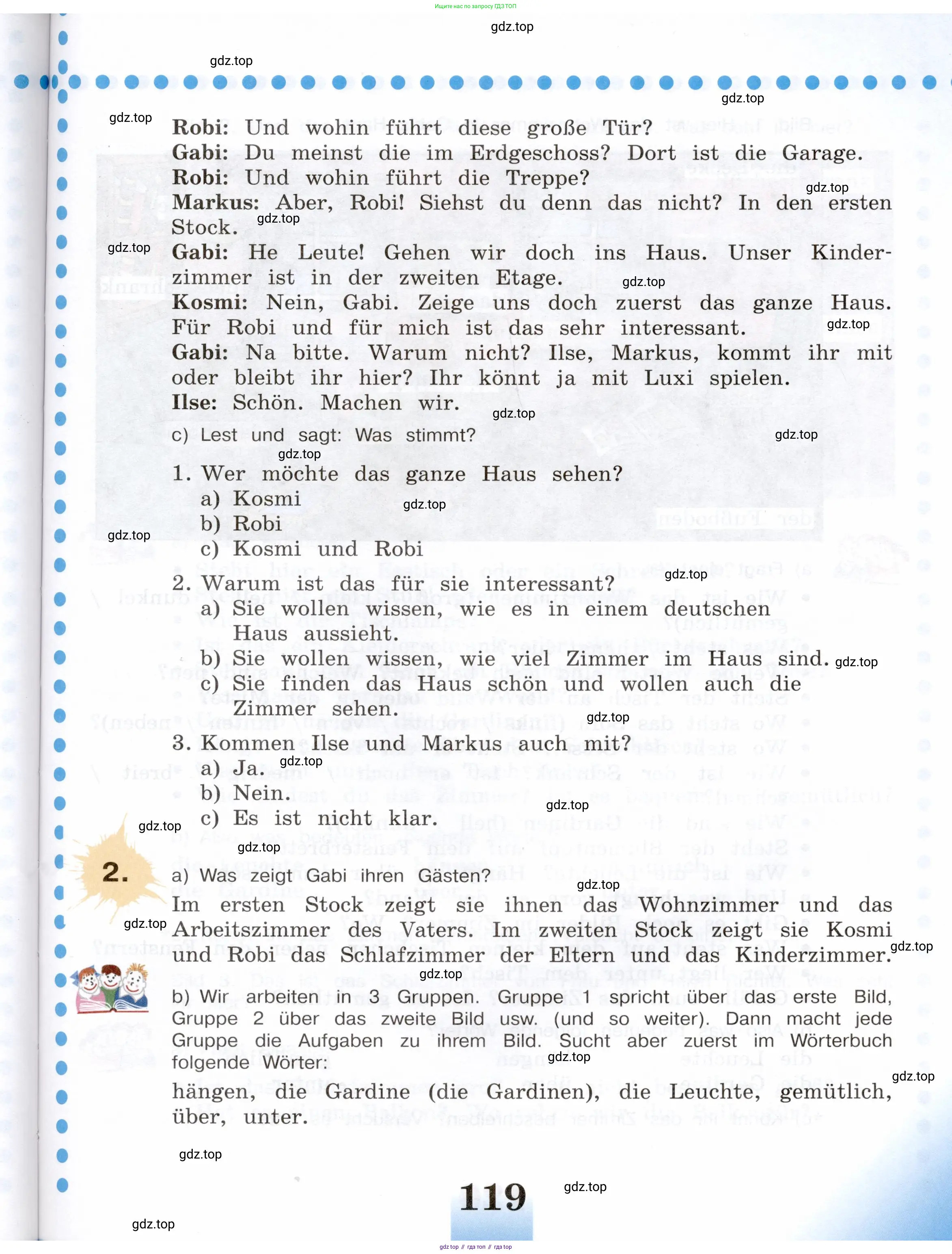 Немецкий язык (Deutsch), 5 класс учебник (lehrbuch), авторы: Бим Инесса Львовна (Bim I), Рыжова Лариса Ивановна (Ryschowa L), издательство Просвещение, Москва, 2023, голубого цвета, страница 119