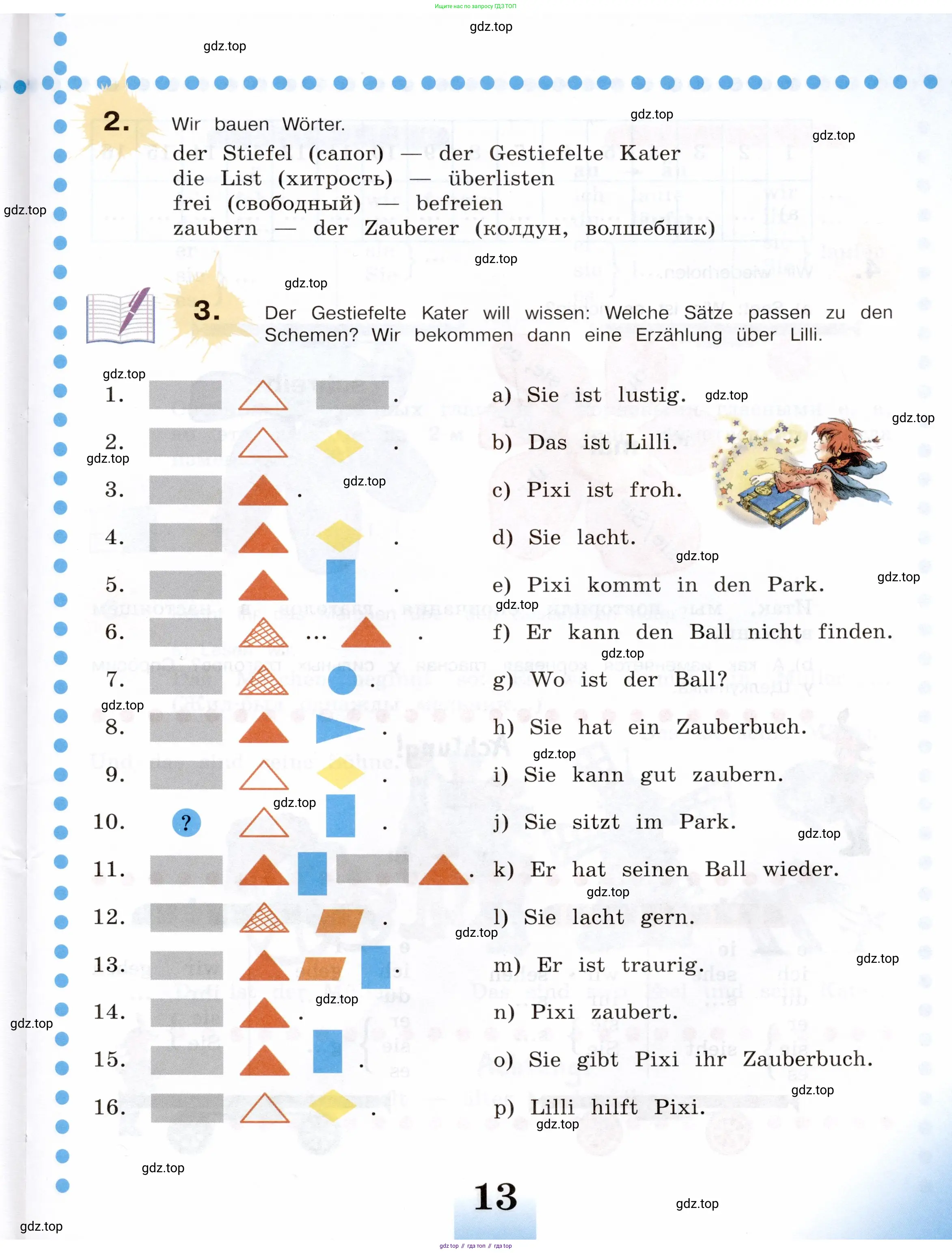 Немецкий язык (Deutsch), 5 класс учебник (lehrbuch), авторы: Бим Инесса Львовна (Bim I), Рыжова Лариса Ивановна (Ryschowa L), издательство Просвещение, Москва, 2023, голубого цвета, страница 13