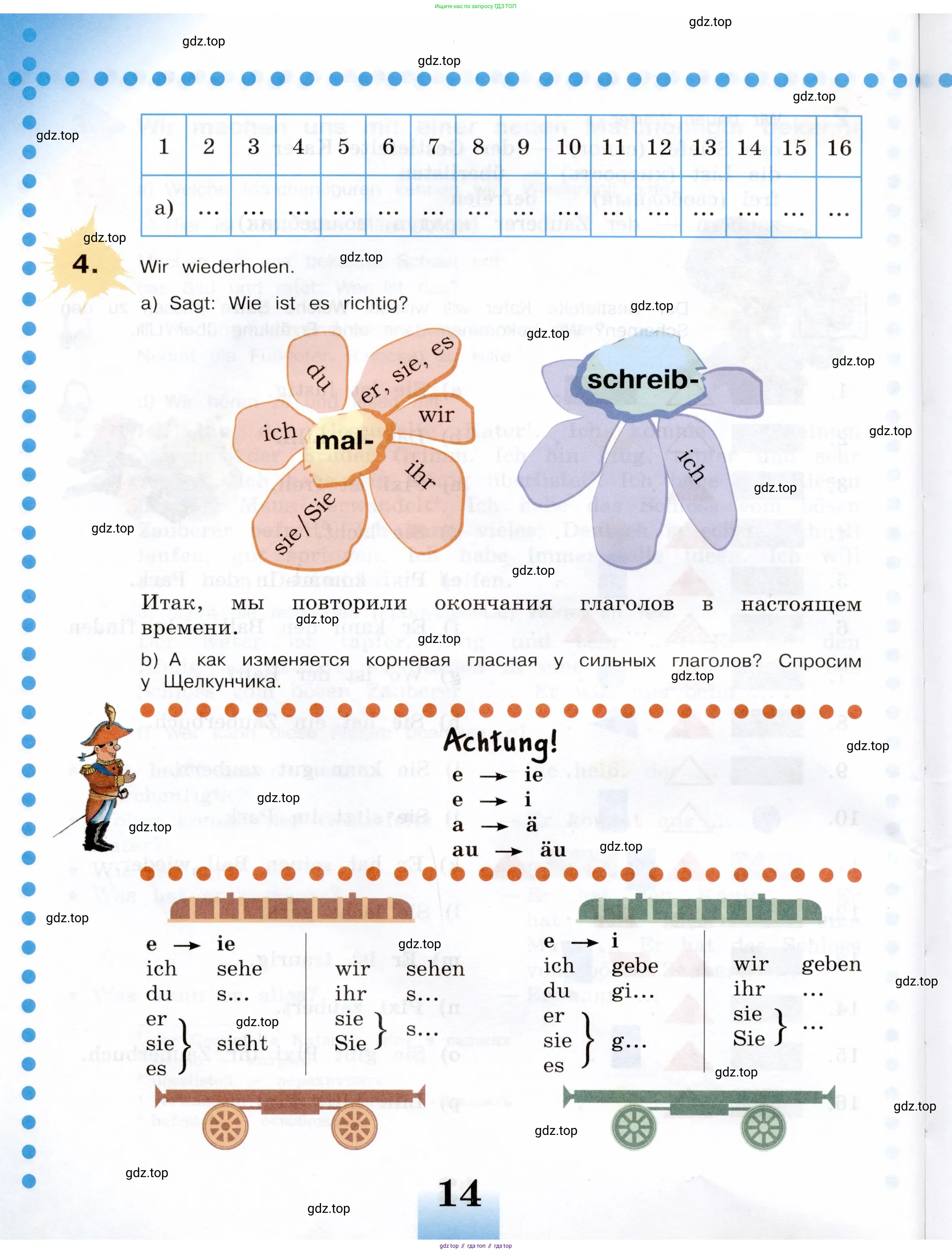 Немецкий язык (Deutsch), 5 класс учебник (lehrbuch), авторы: Бим Инесса Львовна (Bim I), Рыжова Лариса Ивановна (Ryschowa L), издательство Просвещение, Москва, 2023, голубого цвета, страница 14
