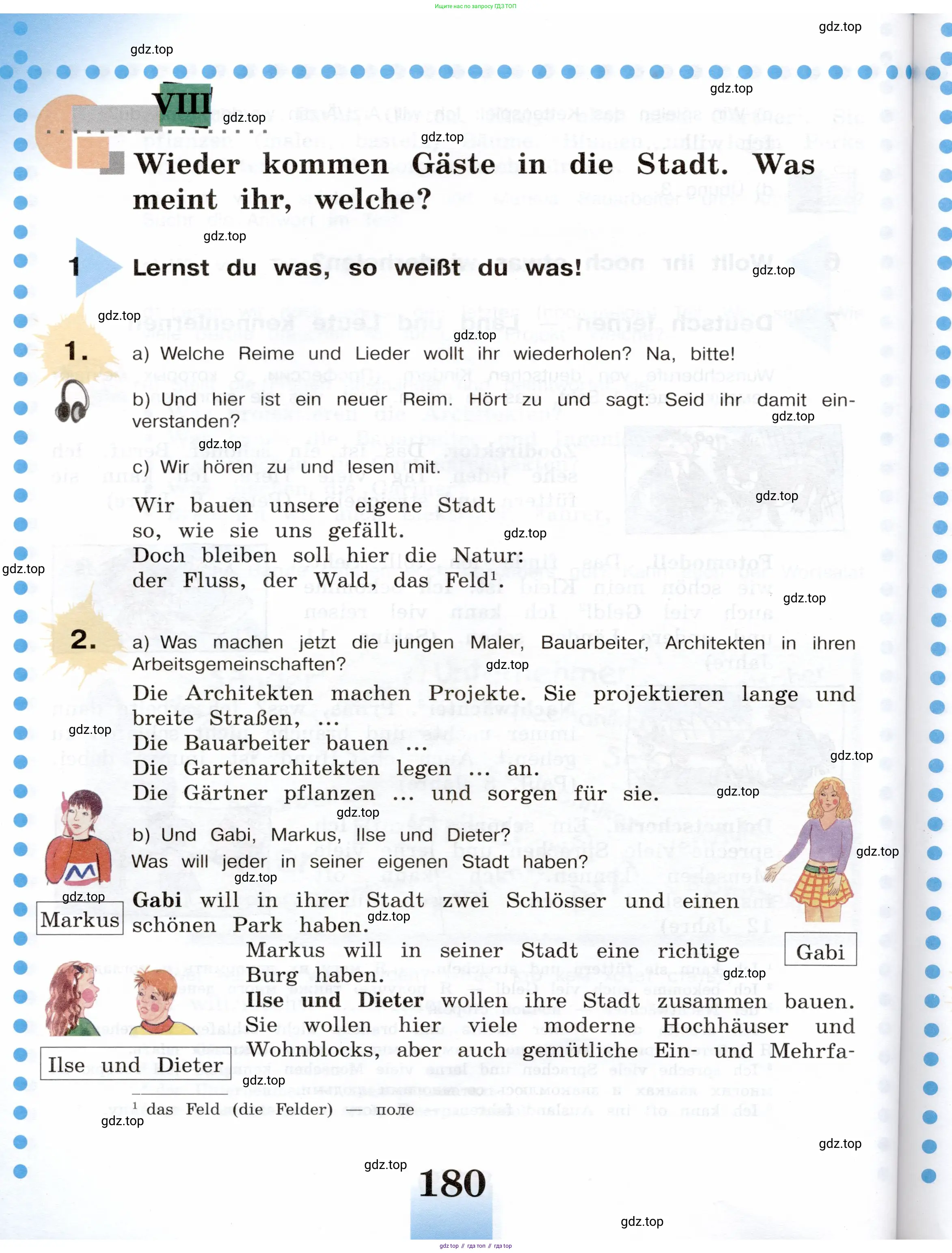 Немецкий язык (Deutsch), 5 класс учебник (lehrbuch), авторы: Бим Инесса Львовна (Bim I), Рыжова Лариса Ивановна (Ryschowa L), издательство Просвещение, Москва, 2023, голубого цвета, страница 180