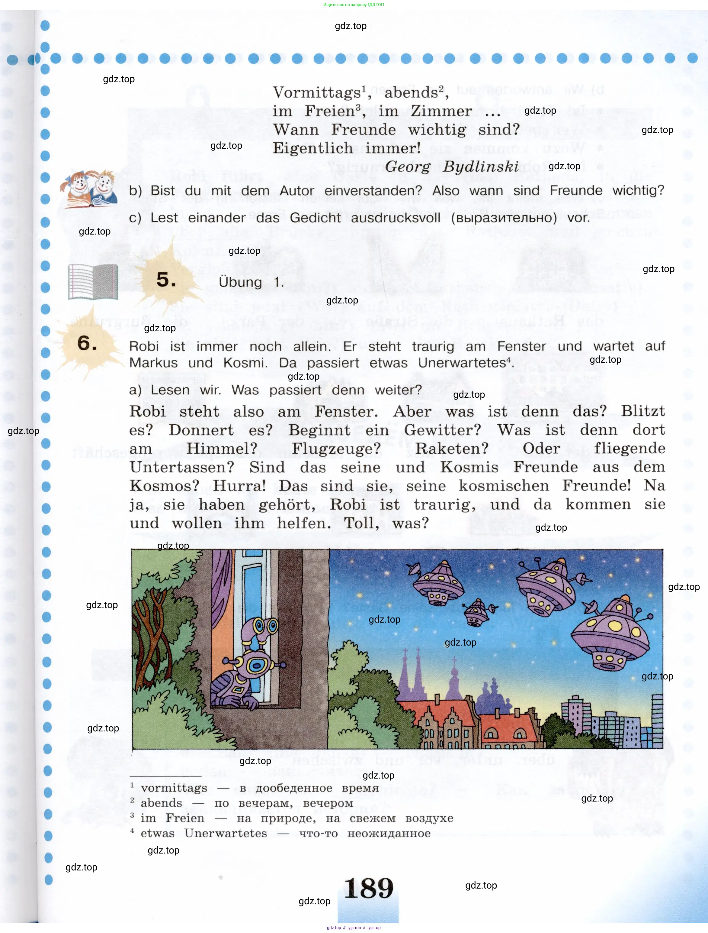 Немецкий язык (Deutsch), 5 класс учебник (lehrbuch), авторы: Бим Инесса Львовна (Bim I), Рыжова Лариса Ивановна (Ryschowa L), издательство Просвещение, Москва, 2023, голубого цвета, страница 189