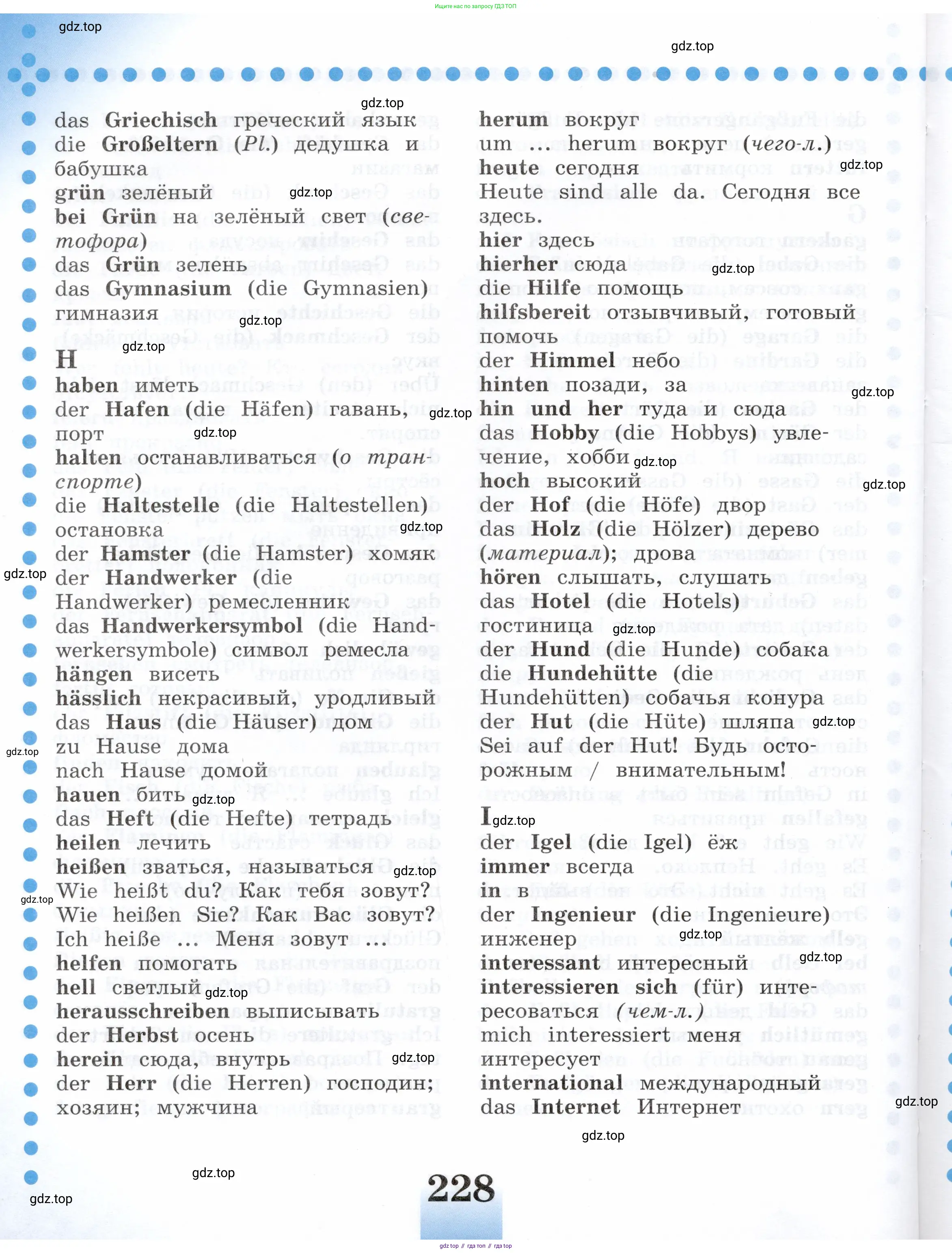Немецкий язык (Deutsch), 5 класс учебник (lehrbuch), авторы: Бим Инесса Львовна (Bim I), Рыжова Лариса Ивановна (Ryschowa L), издательство Просвещение, Москва, 2023, голубого цвета, страница 228