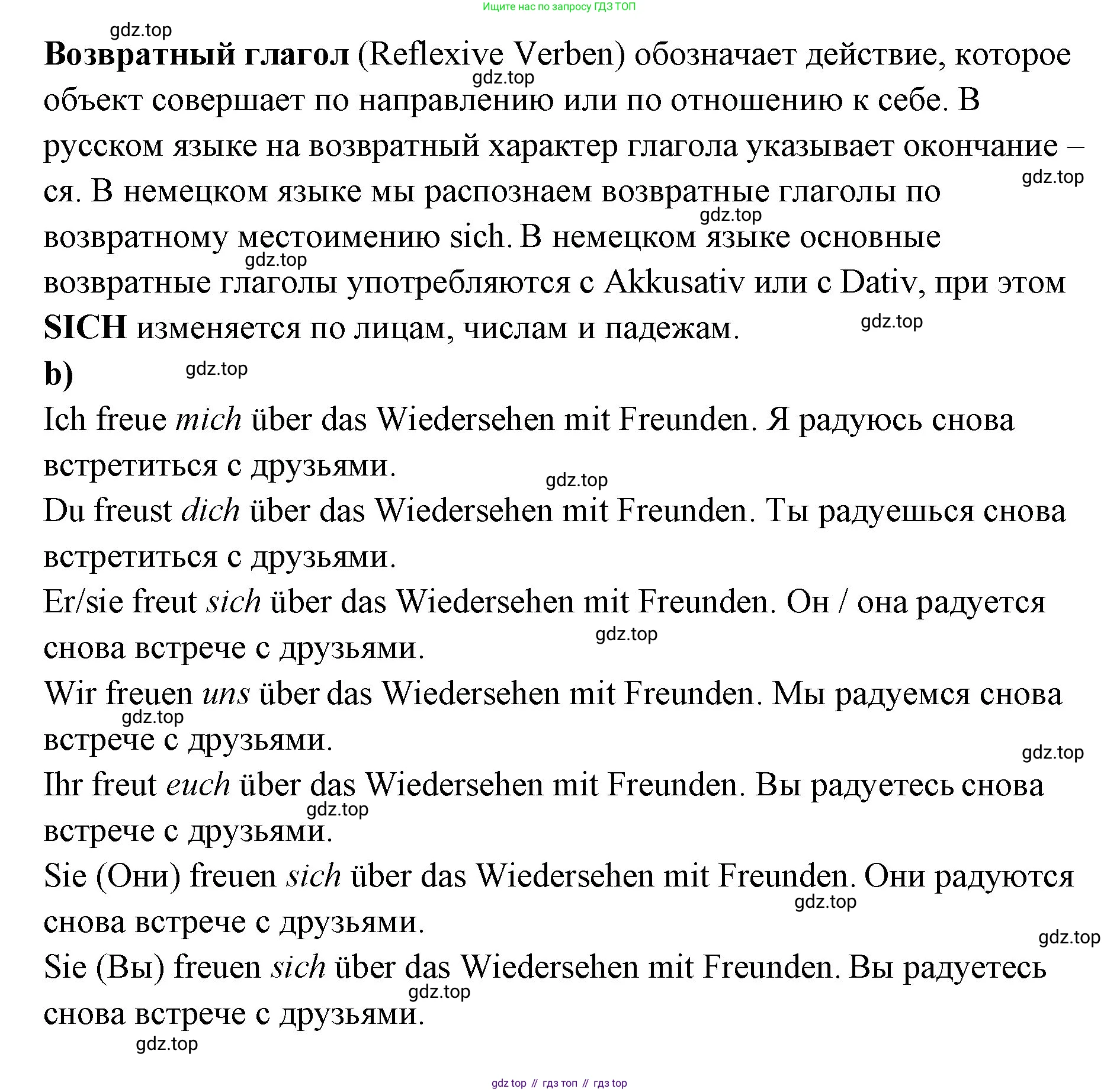 Немецкий язык (Deutsch), 5 класс учебник (lehrbuch), авторы: Бим Инесса Львовна (Bim I), Рыжова Лариса Ивановна (Ryschowa L), издательство Просвещение, Москва, 2023, голубого цвета, страница 8, номер 1, Решение (продолжение 2)