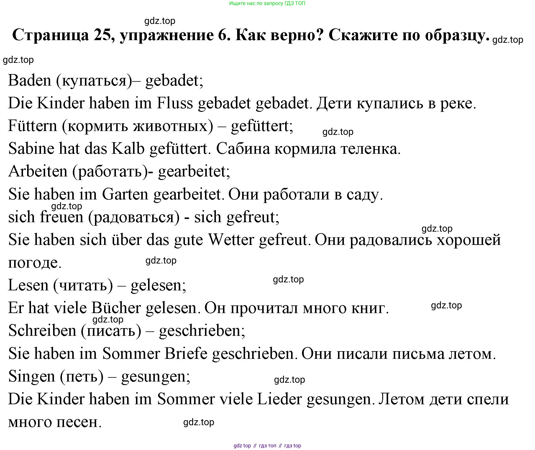 Немецкий язык (Deutsch), 5 класс учебник (lehrbuch), авторы: Бим Инесса Львовна (Bim I), Рыжова Лариса Ивановна (Ryschowa L), издательство Просвещение, Москва, 2023, голубого цвета, страница 25, номер 6, Решение