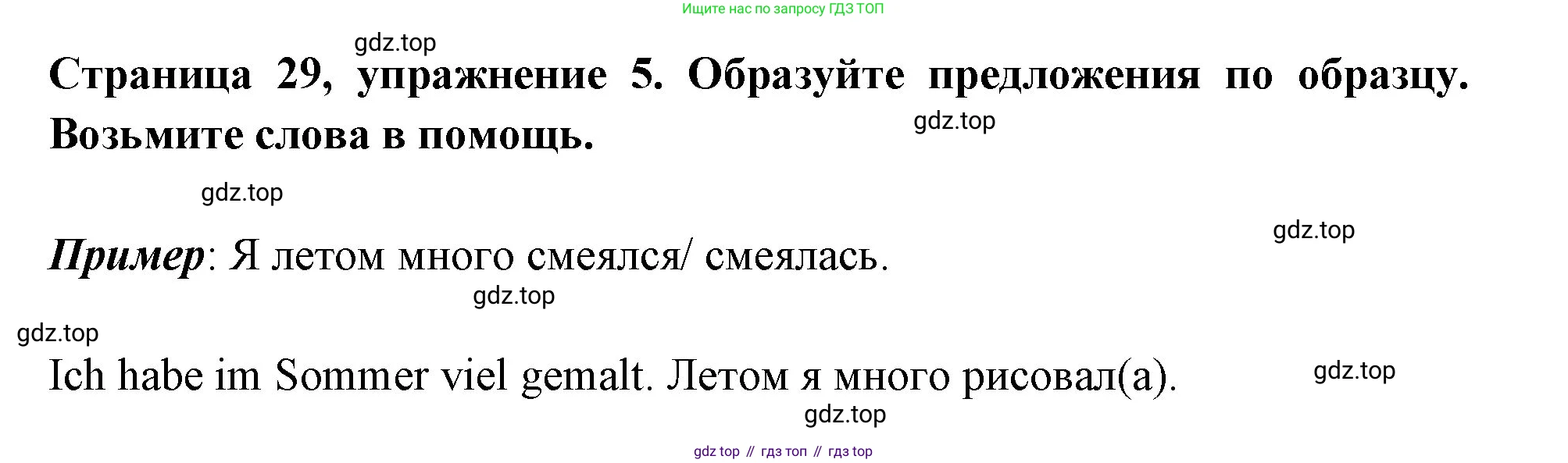 Немецкий язык (Deutsch), 5 класс учебник (lehrbuch), авторы: Бим Инесса Львовна (Bim I), Рыжова Лариса Ивановна (Ryschowa L), издательство Просвещение, Москва, 2023, голубого цвета, страница 29, номер 5, Решение