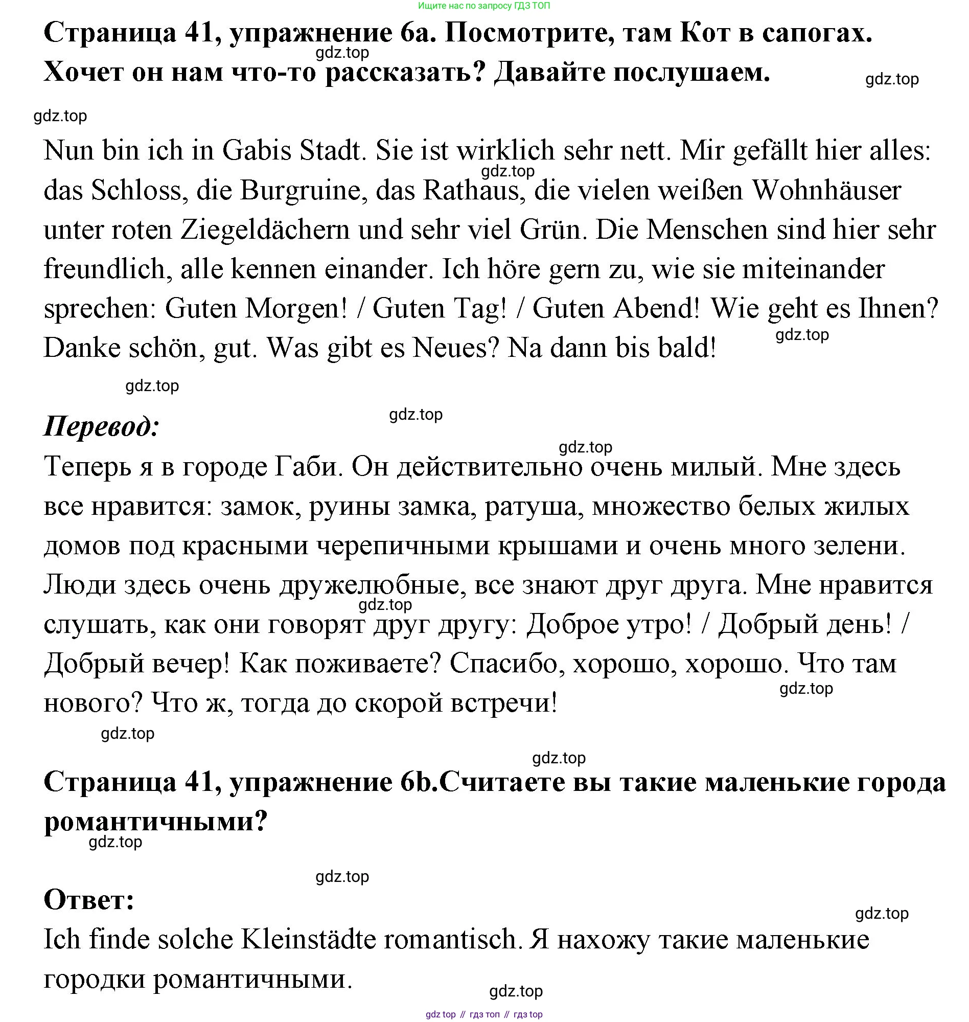 Немецкий язык (Deutsch), 5 класс учебник (lehrbuch), авторы: Бим Инесса Львовна (Bim I), Рыжова Лариса Ивановна (Ryschowa L), издательство Просвещение, Москва, 2023, голубого цвета, страница 41, номер 6, Решение