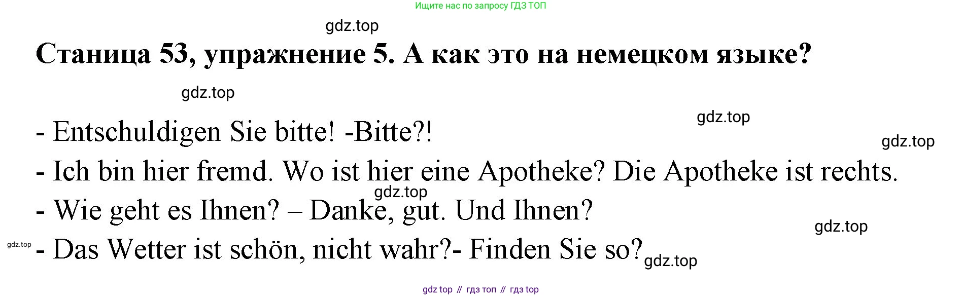 Немецкий язык (Deutsch), 5 класс учебник (lehrbuch), авторы: Бим Инесса Львовна (Bim I), Рыжова Лариса Ивановна (Ryschowa L), издательство Просвещение, Москва, 2023, голубого цвета, страница 53, номер 5, Решение