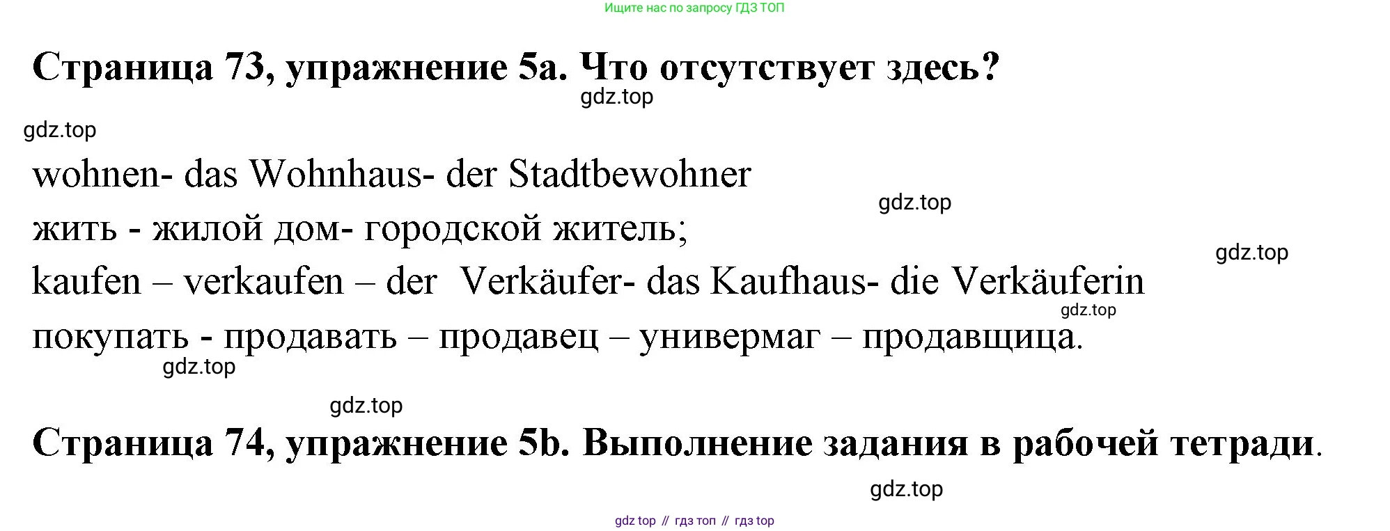 Немецкий язык (Deutsch), 5 класс учебник (lehrbuch), авторы: Бим Инесса Львовна (Bim I), Рыжова Лариса Ивановна (Ryschowa L), издательство Просвещение, Москва, 2023, голубого цвета, страница 73, номер 5, Решение