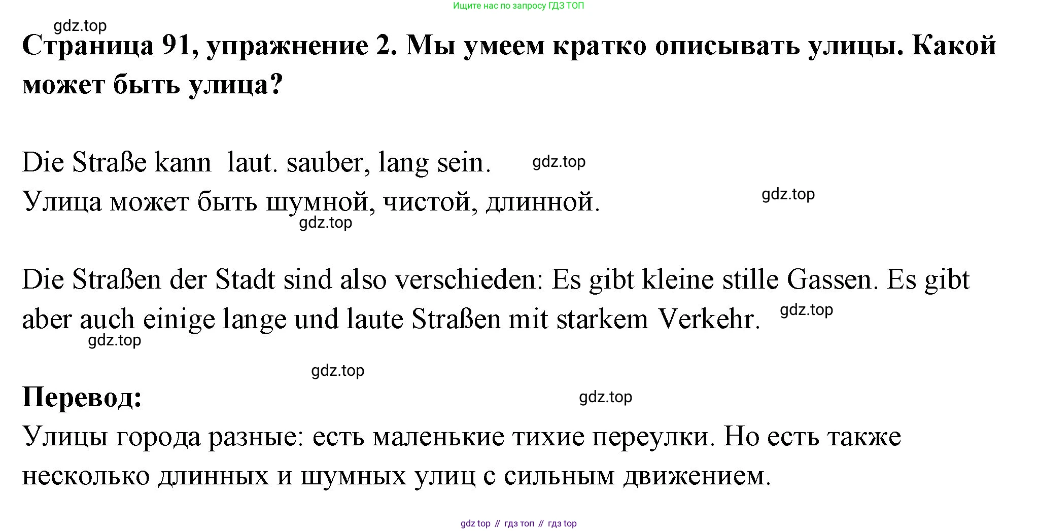 Немецкий язык (Deutsch), 5 класс учебник (lehrbuch), авторы: Бим Инесса Львовна (Bim I), Рыжова Лариса Ивановна (Ryschowa L), издательство Просвещение, Москва, 2023, голубого цвета, страница 91, номер 2, Решение