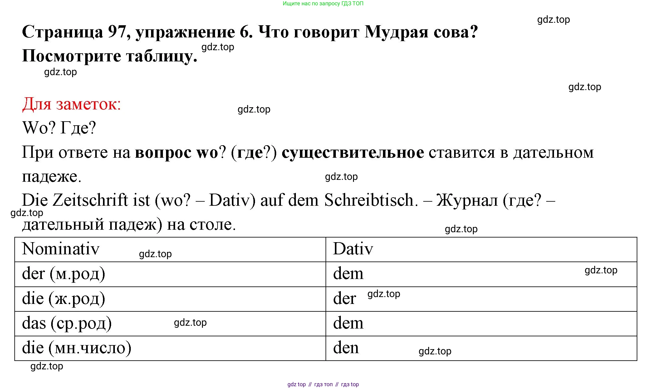 Немецкий язык (Deutsch), 5 класс учебник (lehrbuch), авторы: Бим Инесса Львовна (Bim I), Рыжова Лариса Ивановна (Ryschowa L), издательство Просвещение, Москва, 2023, голубого цвета, страница 97, номер 6, Решение
