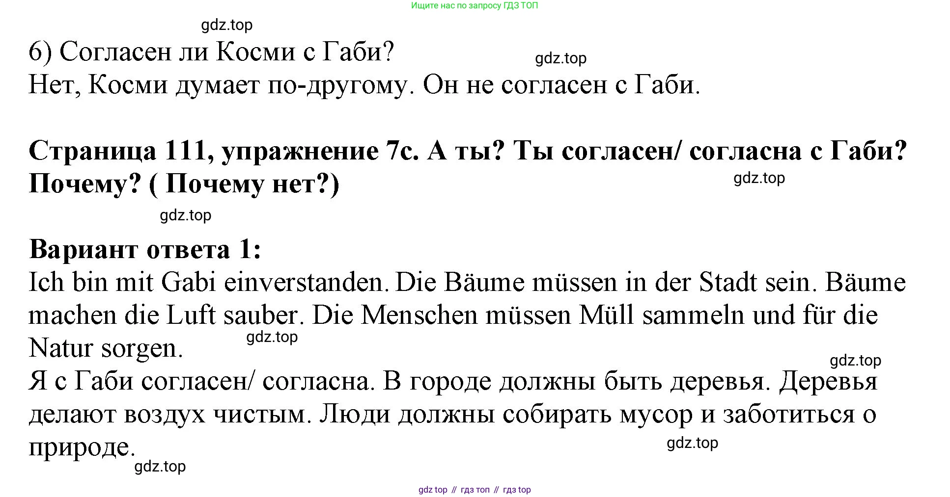 Немецкий язык (Deutsch), 5 класс учебник (lehrbuch), авторы: Бим Инесса Львовна (Bim I), Рыжова Лариса Ивановна (Ryschowa L), издательство Просвещение, Москва, 2023, голубого цвета, страница 110, номер 7, Решение (продолжение 3)