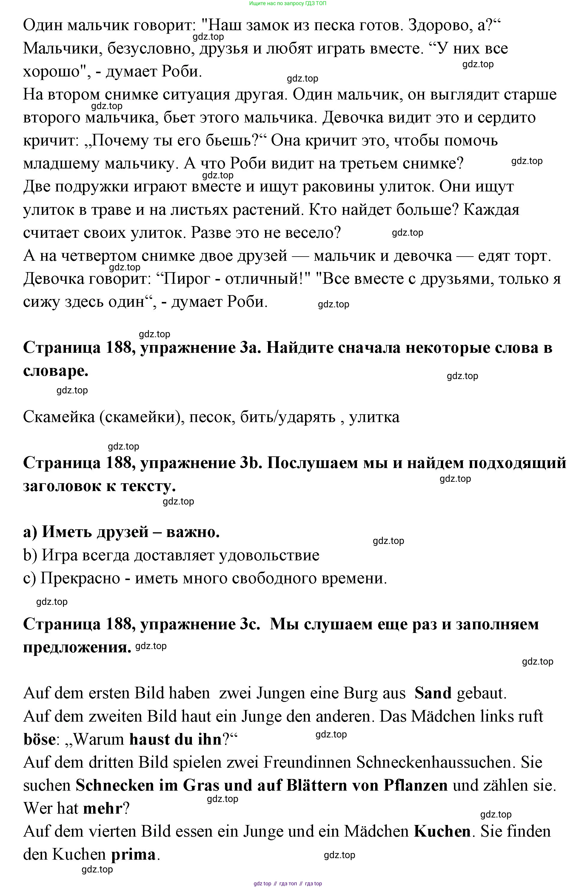 Немецкий язык (Deutsch), 5 класс учебник (lehrbuch), авторы: Бим Инесса Львовна (Bim I), Рыжова Лариса Ивановна (Ryschowa L), издательство Просвещение, Москва, 2023, голубого цвета, страница 187, номер 3, Решение (продолжение 2)