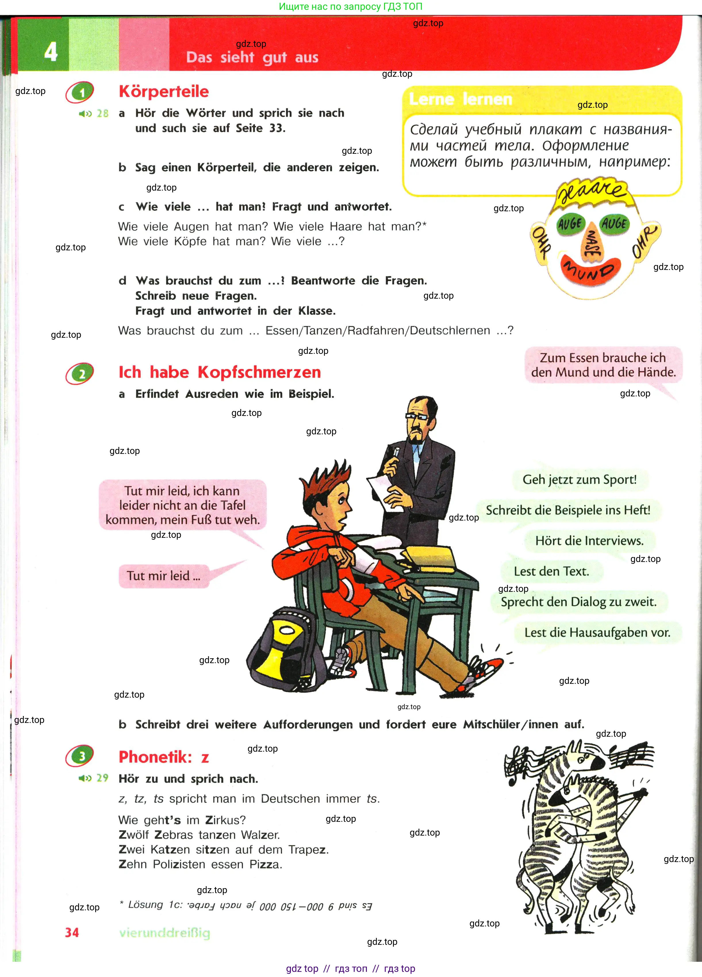 Немецкий язык (Deutsch), 6 класс учебник (lehrbuch), авторы: Аверин Михаил Михайлович (Awerin М), Джин Фридерике (Jin Friederike), Рорман Лутц (Rohrmann Lutz), издательство Просвещение, Москва, 2023, красного цвета, страница 34