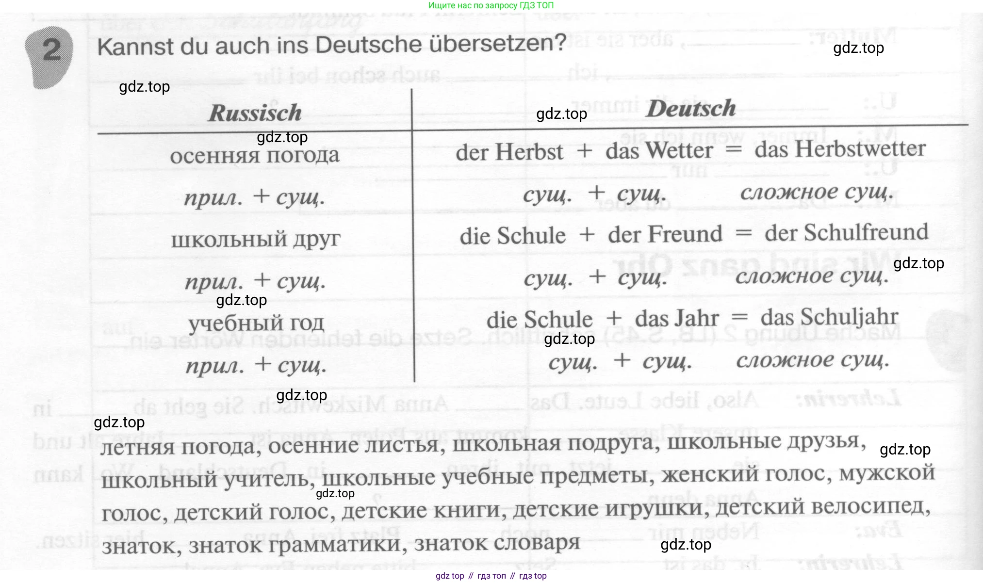 ГДЗ Немецкий язык (Deutsch), 6 класс рабочая тетрадь (arbeitsbuch), авторы: Бим Инесса Львовна (Bim I), Фомичева Людмила Михайловна (Fomitschjowa L), издательство Просвещение, Москва, 2023, салатового цвета, страница 28, номер 2, Условие