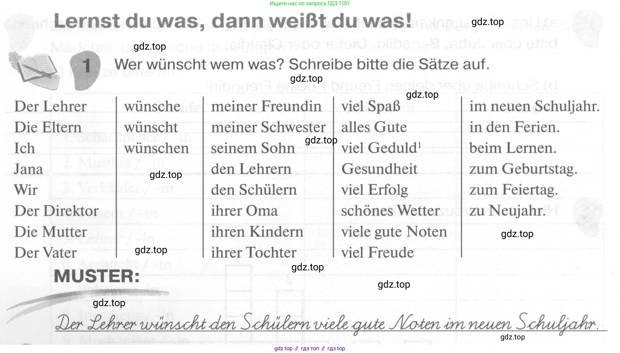 ГДЗ Немецкий язык (Deutsch), 6 класс рабочая тетрадь (arbeitsbuch), авторы: Бим Инесса Львовна (Bim I), Фомичева Людмила Михайловна (Fomitschjowa L), издательство Просвещение, Москва, 2023, салатового цвета, страница 14, номер 1, Условие