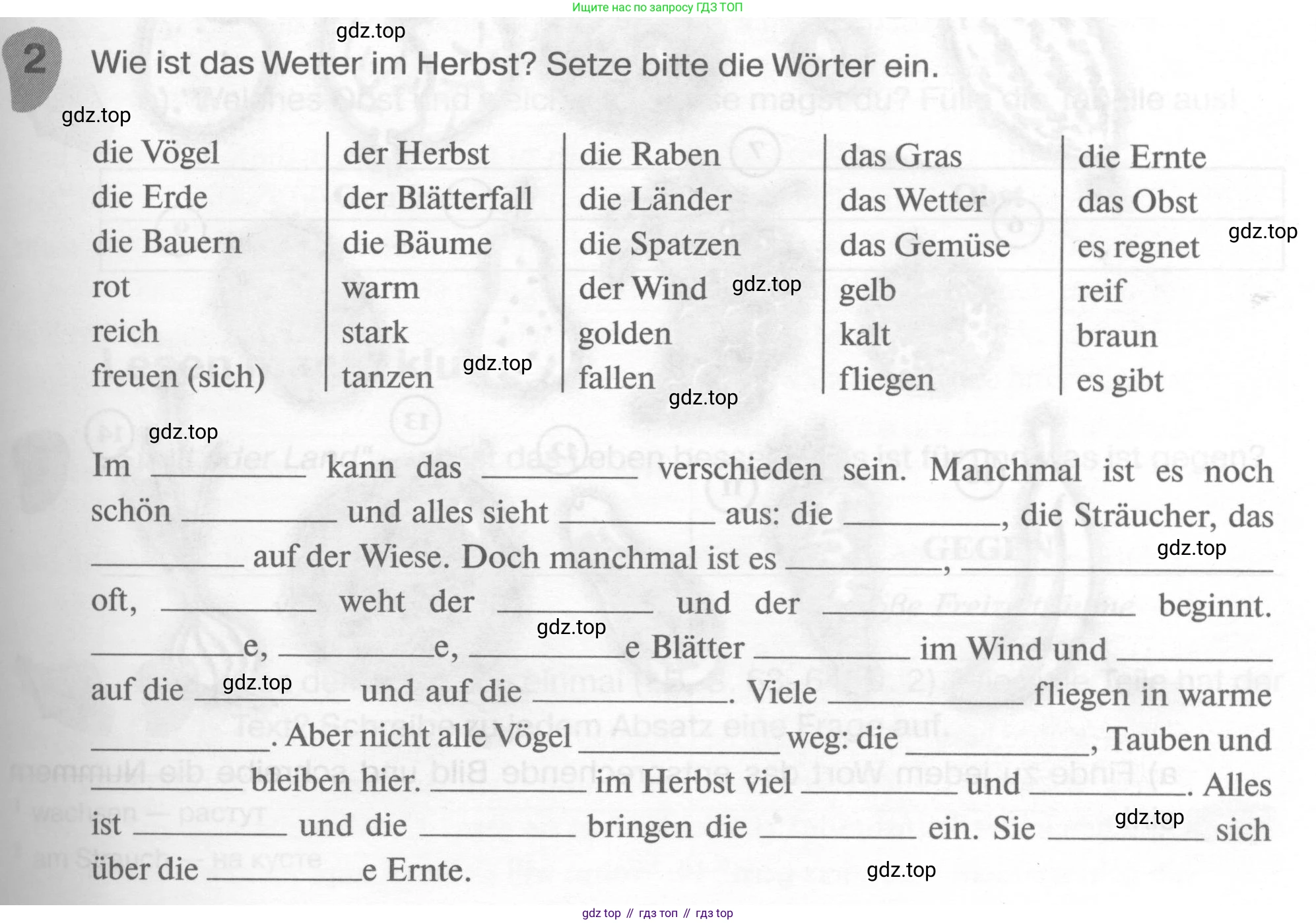 ГДЗ Немецкий язык (Deutsch), 6 класс рабочая тетрадь (arbeitsbuch), авторы: Бим Инесса Львовна (Bim I), Фомичева Людмила Михайловна (Fomitschjowa L), издательство Просвещение, Москва, 2023, салатового цвета, страница 31, номер 2, Условие