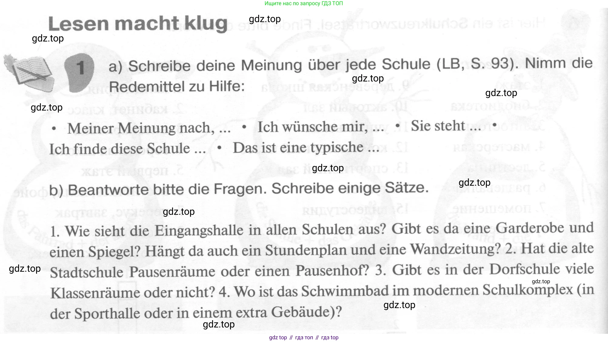 ГДЗ Немецкий язык (Deutsch), 6 класс рабочая тетрадь (arbeitsbuch), авторы: Бим Инесса Львовна (Bim I), Фомичева Людмила Михайловна (Fomitschjowa L), издательство Просвещение, Москва, 2023, салатового цвета, страница 52, номер 1, Условие