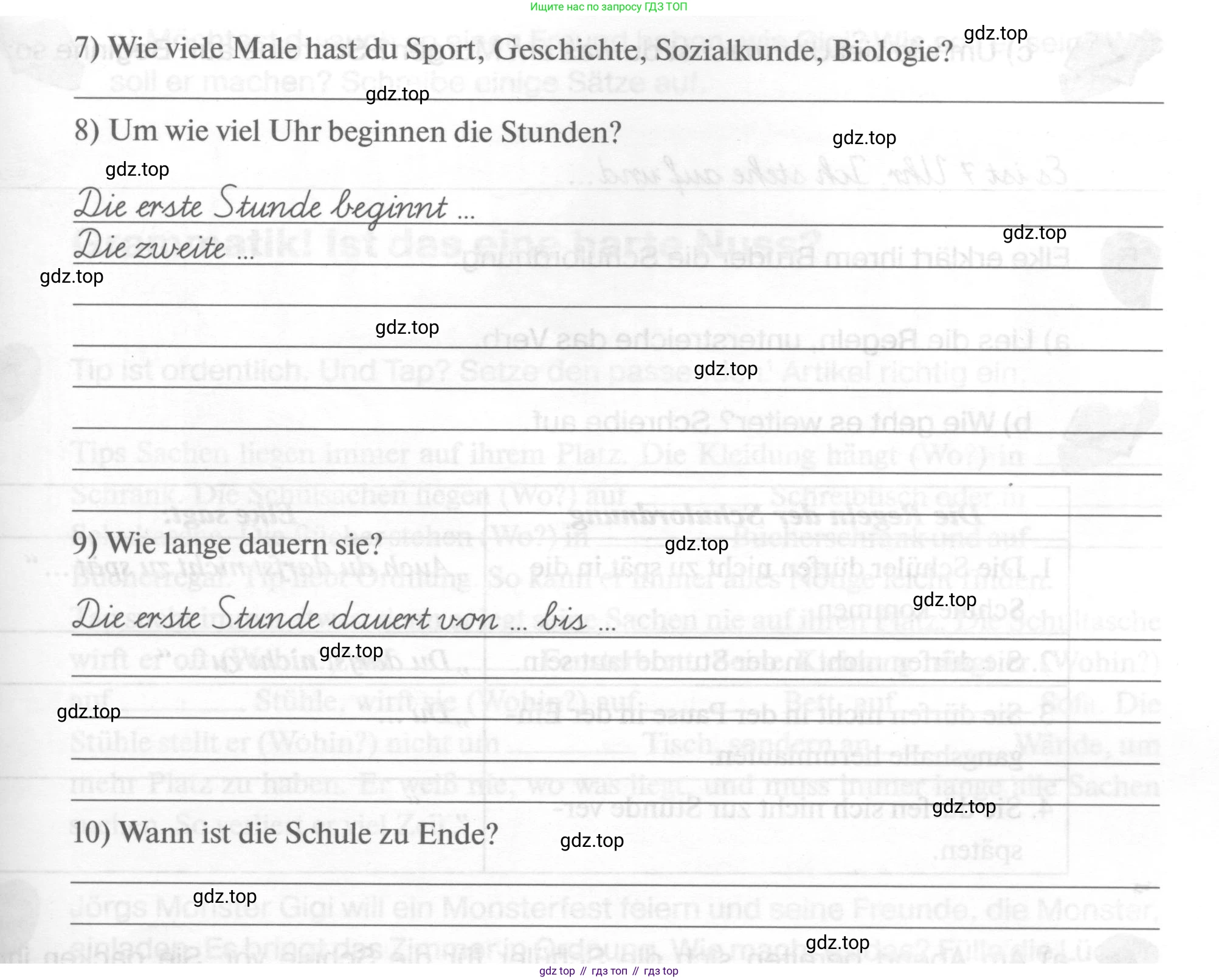 ГДЗ Немецкий язык (Deutsch), 6 класс рабочая тетрадь (arbeitsbuch), авторы: Бим Инесса Львовна (Bim I), Фомичева Людмила Михайловна (Fomitschjowa L), издательство Просвещение, Москва, 2023, салатового цвета, страница 68, номер 3, Условие (продолжение 2)