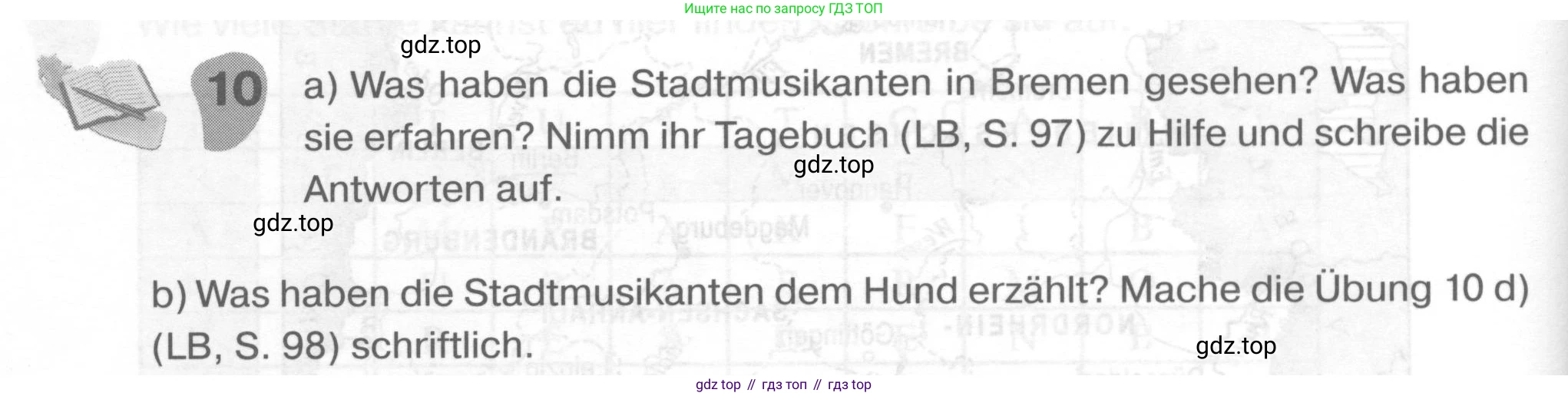 ГДЗ Немецкий язык (Deutsch), 6 класс рабочая тетрадь (arbeitsbuch), авторы: Бим Инесса Львовна (Bim I), Фомичева Людмила Михайловна (Fomitschjowa L), издательство Просвещение, Москва, 2023, салатового цвета, страница 108, номер 10, Условие