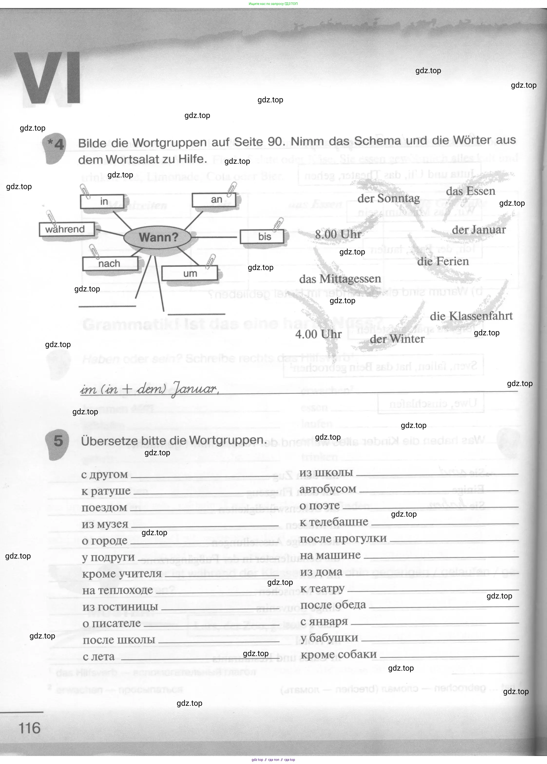 Немецкий язык (Deutsch), 6 класс рабочая тетрадь (arbeitsbuch), авторы: Бим Инесса Львовна (Bim I), Фомичева Людмила Михайловна (Fomitschjowa L), издательство Просвещение, Москва, 2023, салатового цвета, страница 116