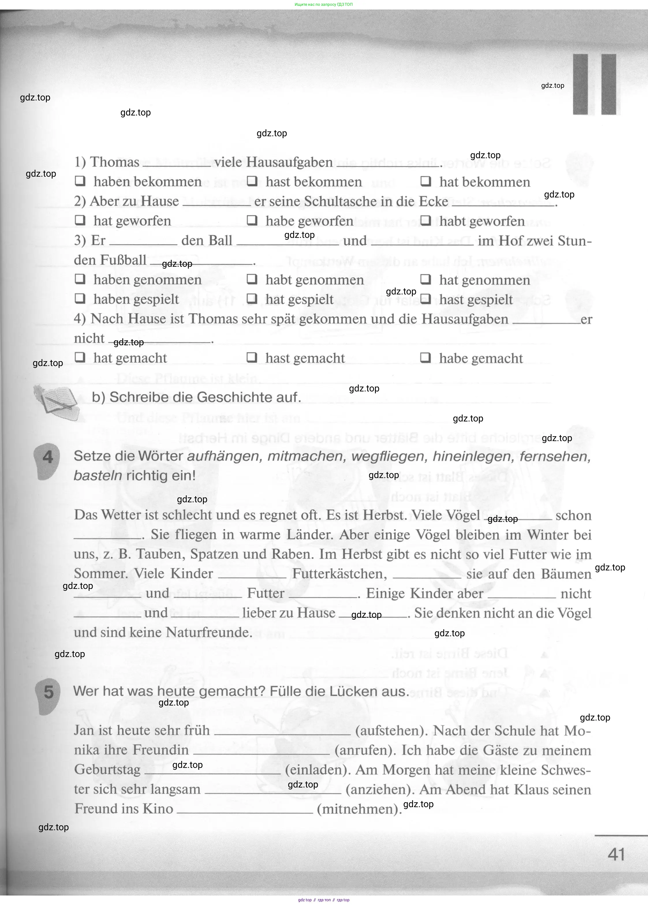 Немецкий язык (Deutsch), 6 класс рабочая тетрадь (arbeitsbuch), авторы: Бим Инесса Львовна (Bim I), Фомичева Людмила Михайловна (Fomitschjowa L), издательство Просвещение, Москва, 2023, салатового цвета, страница 41