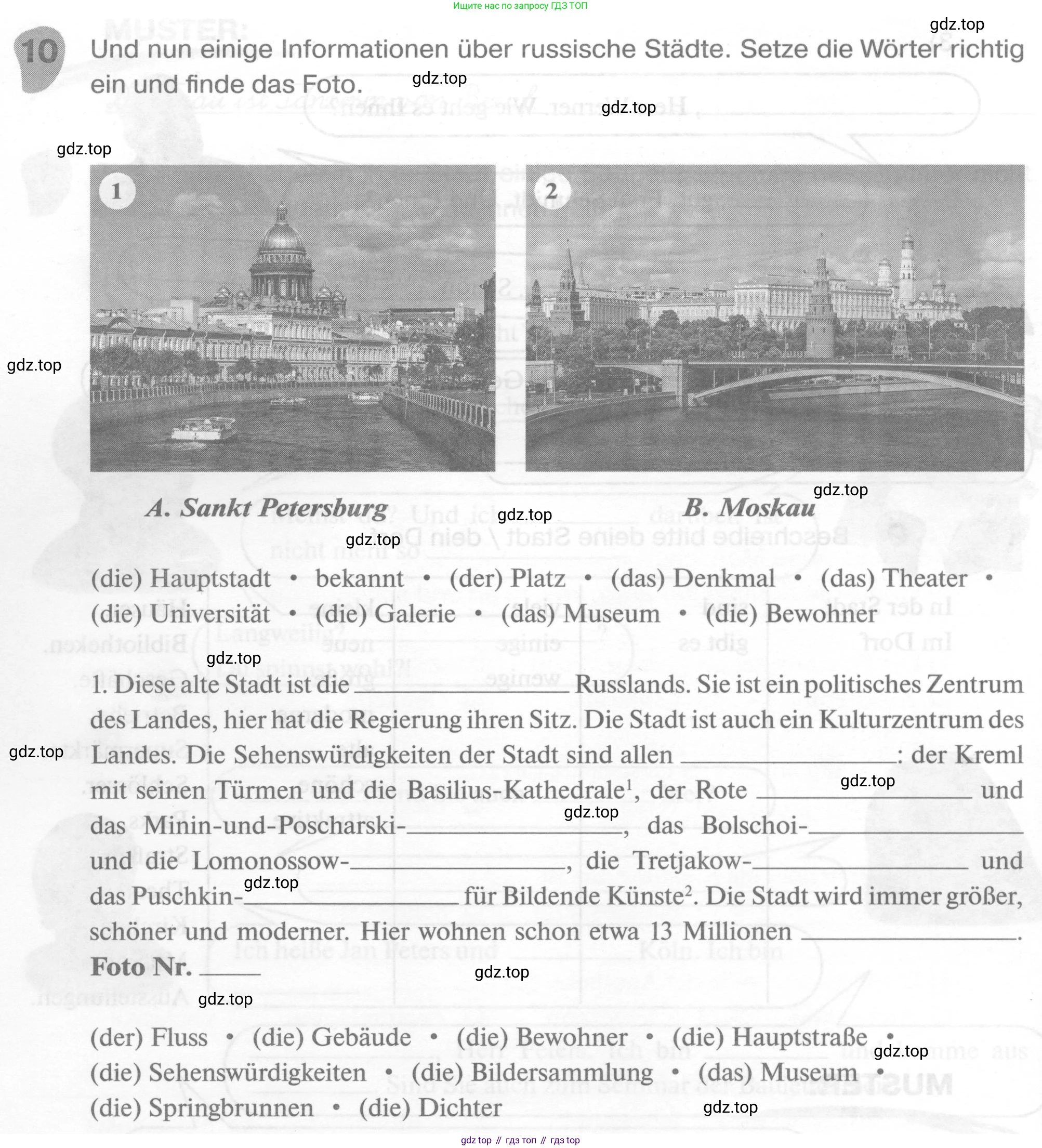 ГДЗ Немецкий язык (Deutsch), 6 класс рабочая тетрадь (arbeitsbuch), авторы: Бим Инесса Львовна (Bim I), Фомичева Людмила Михайловна (Fomitschjowa L), издательство Просвещение, Москва, 2023, салатового цвета, страница 10, номер 10, Условие