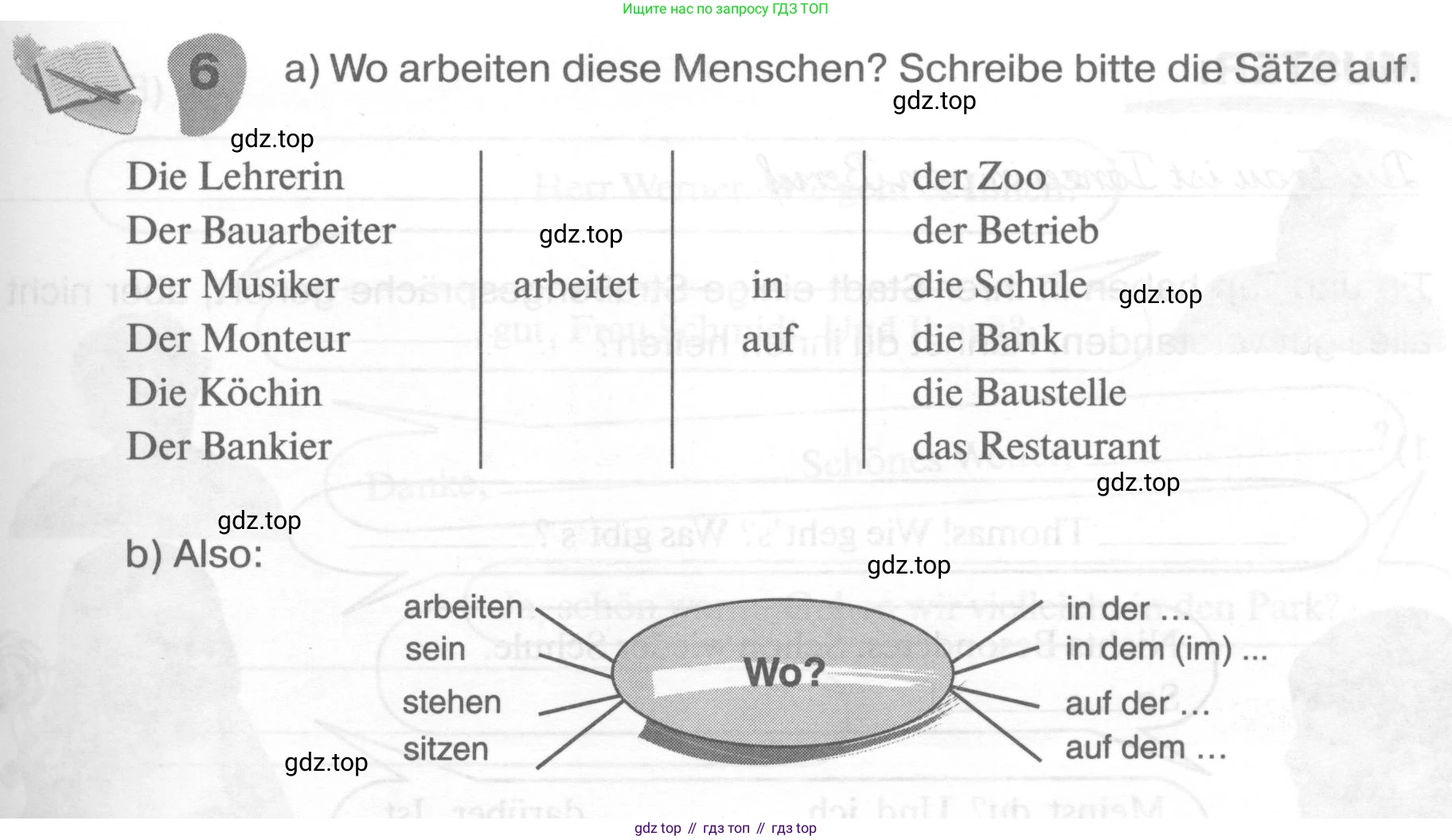 ГДЗ Немецкий язык (Deutsch), 6 класс рабочая тетрадь (arbeitsbuch), авторы: Бим Инесса Львовна (Bim I), Фомичева Людмила Михайловна (Fomitschjowa L), издательство Просвещение, Москва, 2023, салатового цвета, страница 7, номер 6, Условие