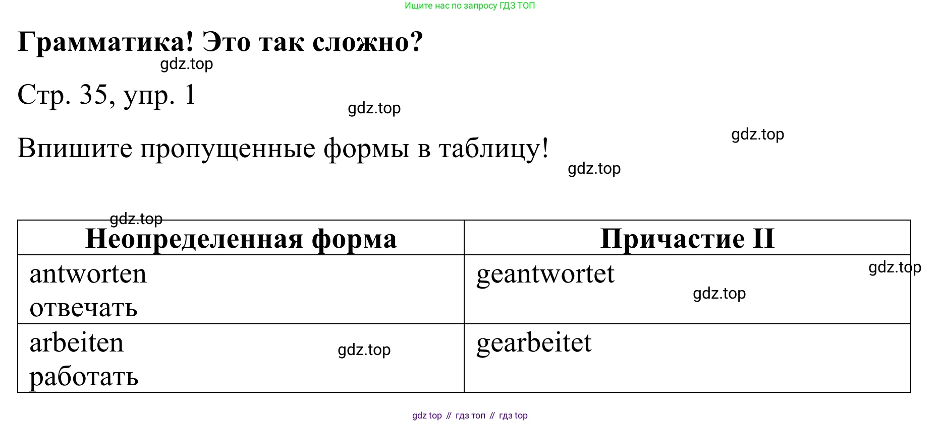 ГДЗ Немецкий язык (Deutsch), 6 класс рабочая тетрадь (arbeitsbuch), авторы: Бим Инесса Львовна (Bim I), Фомичева Людмила Михайловна (Fomitschjowa L), издательство Просвещение, Москва, 2023, салатового цвета, страница 35, номер 1, Решение