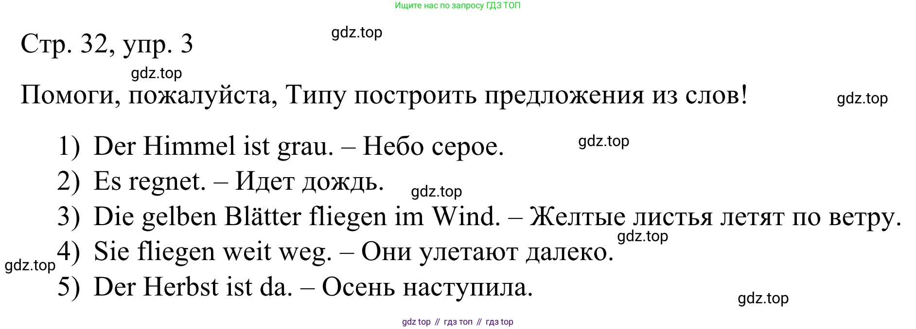 ГДЗ Немецкий язык (Deutsch), 6 класс рабочая тетрадь (arbeitsbuch), авторы: Бим Инесса Львовна (Bim I), Фомичева Людмила Михайловна (Fomitschjowa L), издательство Просвещение, Москва, 2023, салатового цвета, страница 32, номер 3, Решение
