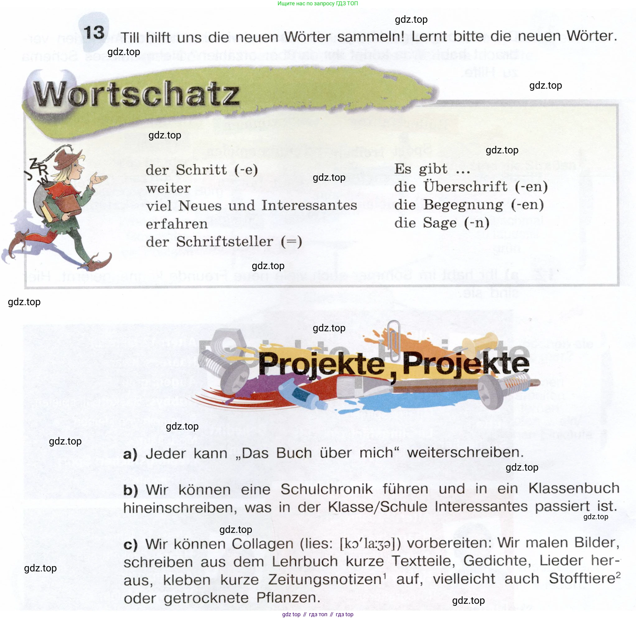 Немецкий язык (Deutsch), 6 класс учебник (lehrbuch), авторы: Бим Инесса Львовна (Bim I), Садомова Людмила Васильевна (Sadomova L), Санникова Лидия Михайловна (Sannikova L), издательство Просвещение, Москва, 2023, салатового цвета, Часть 1, страница 16, номер 13, Условие
