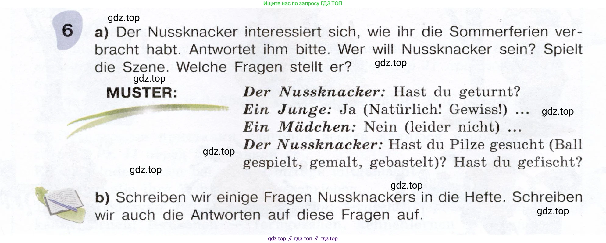 Немецкий язык (Deutsch), 6 класс учебник (lehrbuch), авторы: Бим Инесса Львовна (Bim I), Садомова Людмила Васильевна (Sadomova L), Санникова Лидия Михайловна (Sannikova L), издательство Просвещение, Москва, 2023, салатового цвета, Часть 1, страница 36, номер 6, Условие